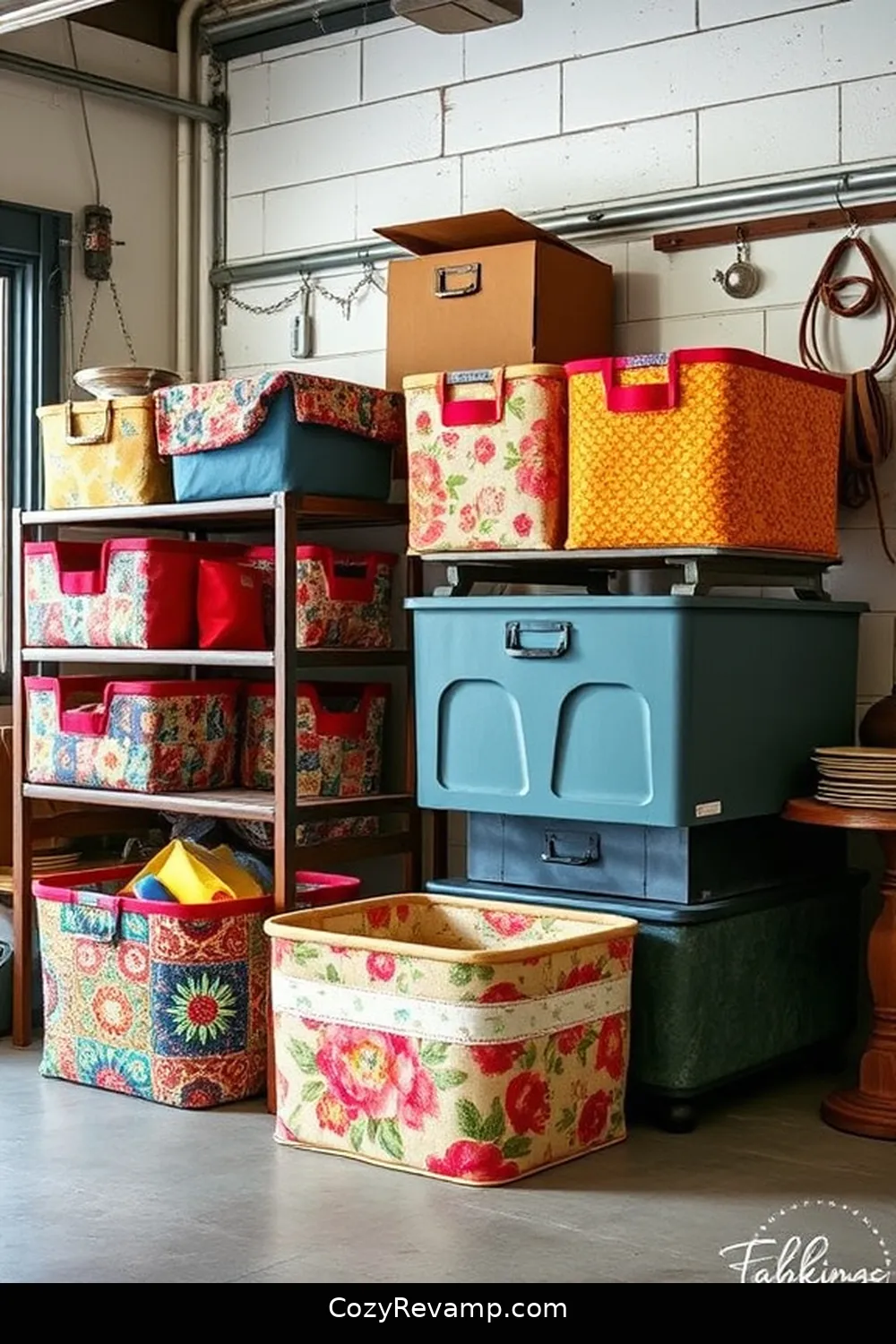 19 Creative Upcycled Fabric Ideas for Your Industrial Garage 2 Upcycled Fabric Bins for Organized Storage for 19 Creative Upcycled Fabric Ideas for Your Industrial Garage