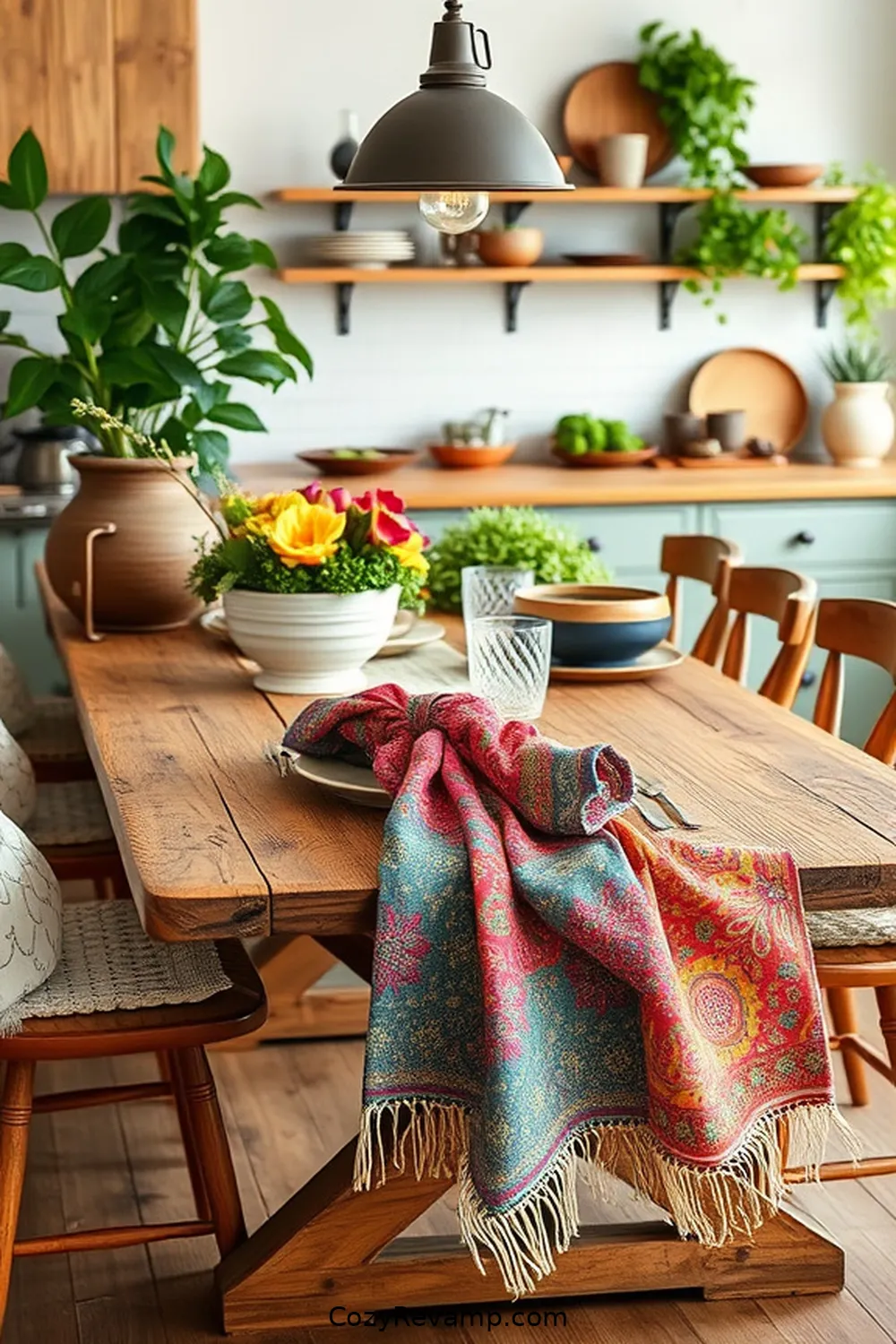Fabric Napkin Sets for 19 Creative Ways to Style a Bohemian Kitchen With Upcycled Fabrics