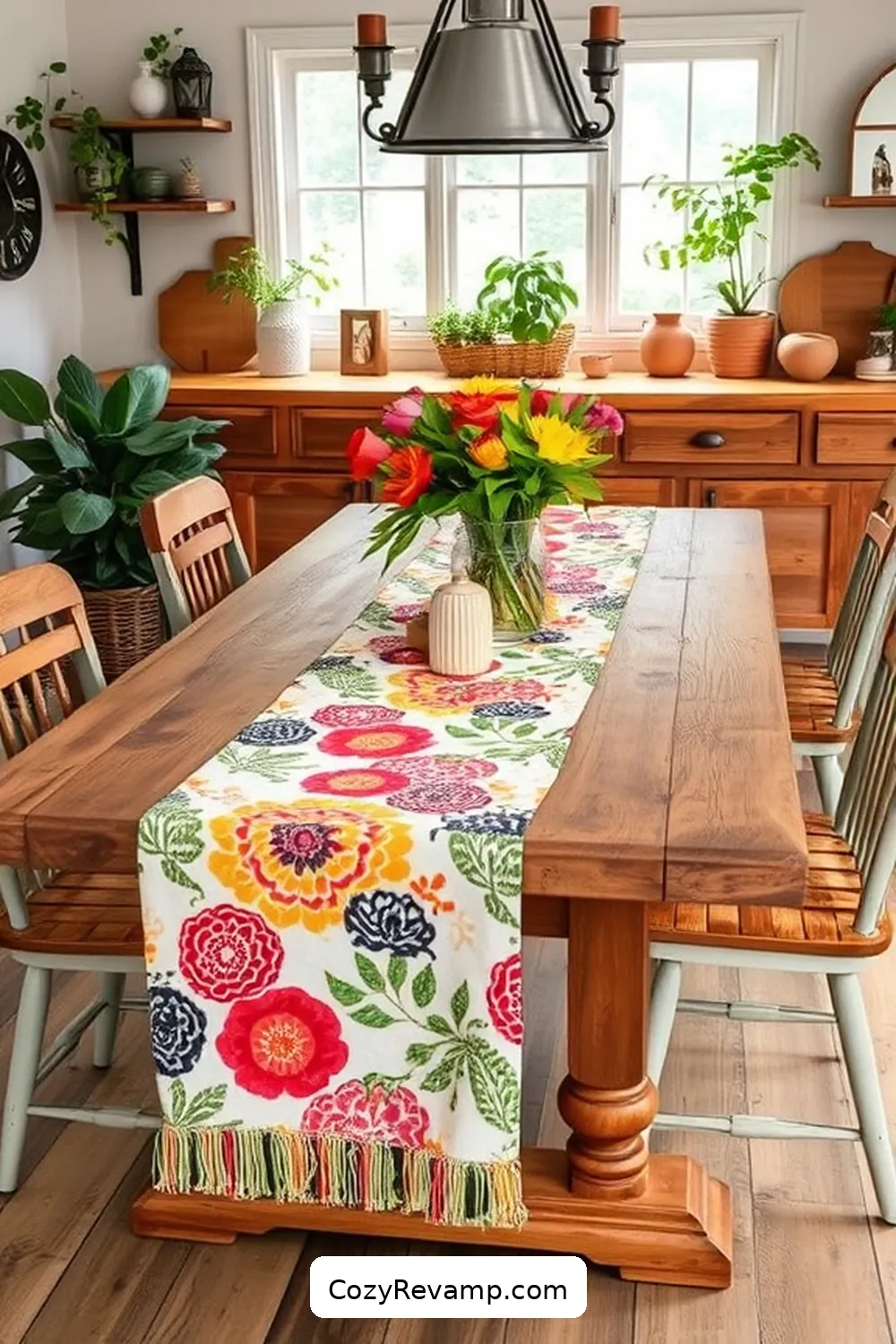 Upcycled Fabric Table Runners for 19 Creative Ways to Style a Bohemian Kitchen With Upcycled Fabrics