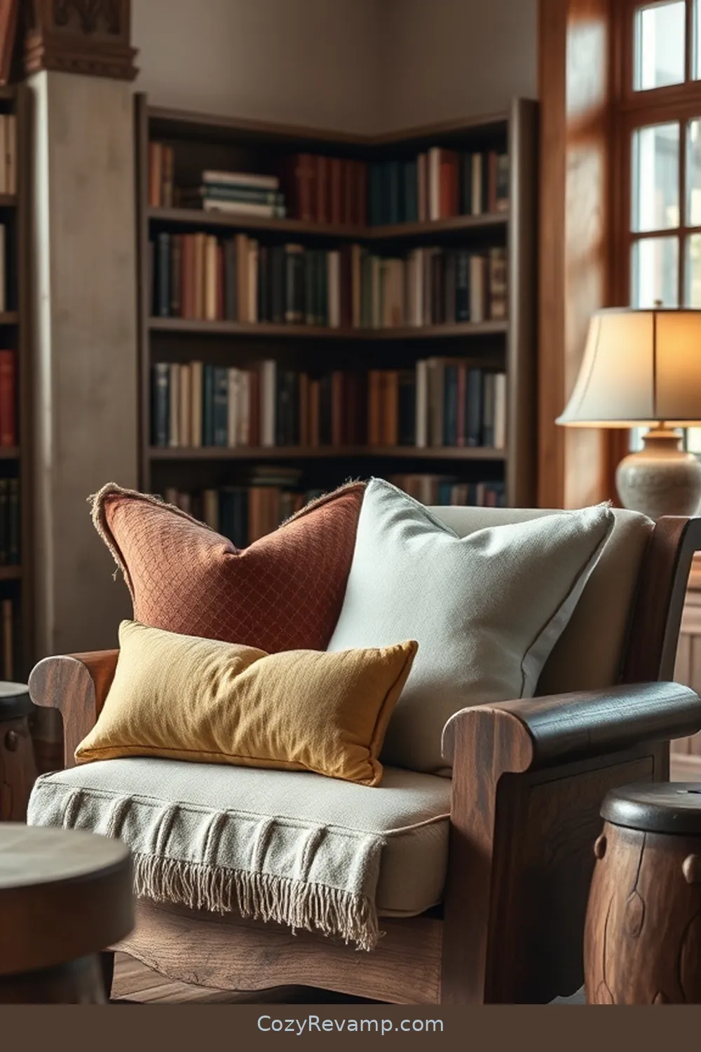 19 Essential Elements for a Rustic Library With Organic Cotton Material Decor 11 Soft Organic Cotton Pillows for 19 Essential Elements for a Rustic Library With Organic Cotton Material Decor