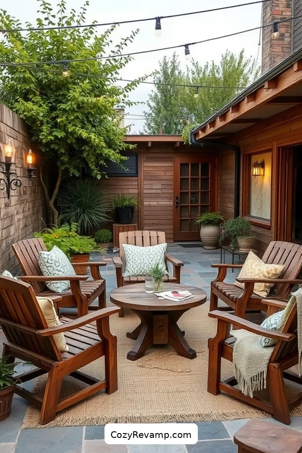 Vintage Furniture for 19 Essential Materials for Rustic Outdoor Patios With Solar-Powered Lights