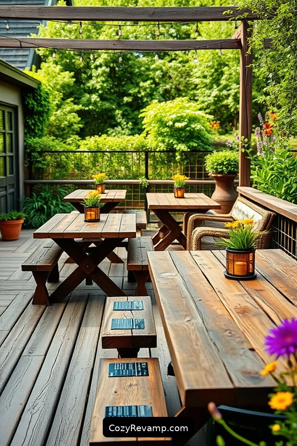 Weathered Wood for 19 Essential Materials for Rustic Outdoor Patios With Solar-Powered Lights