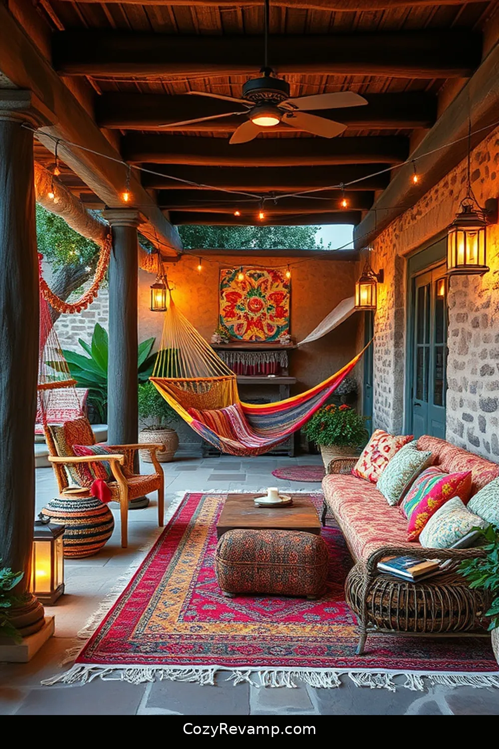 Woven Textiles for 19 Essential Materials for Rustic Outdoor Patios With Solar-Powered Lights
