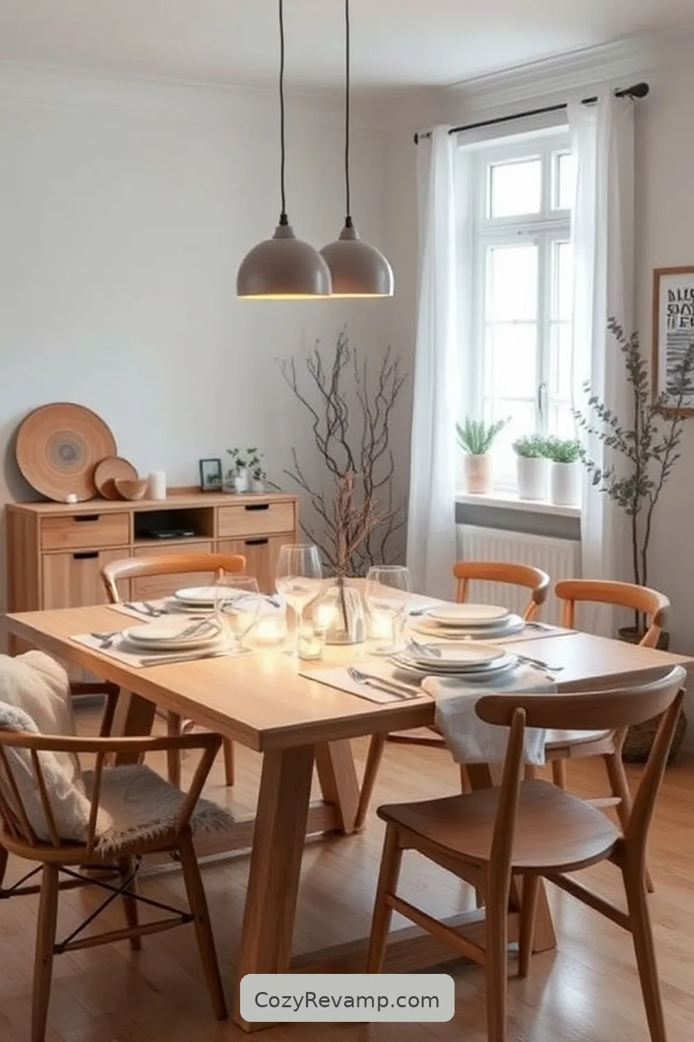 19 Essential Materials for a Scandinavian Dining Room With Solar-Powered Lights 2 Natural Wood for 19 Essential Materials for a Scandinavian Dining Room With Solar-Powered Lights