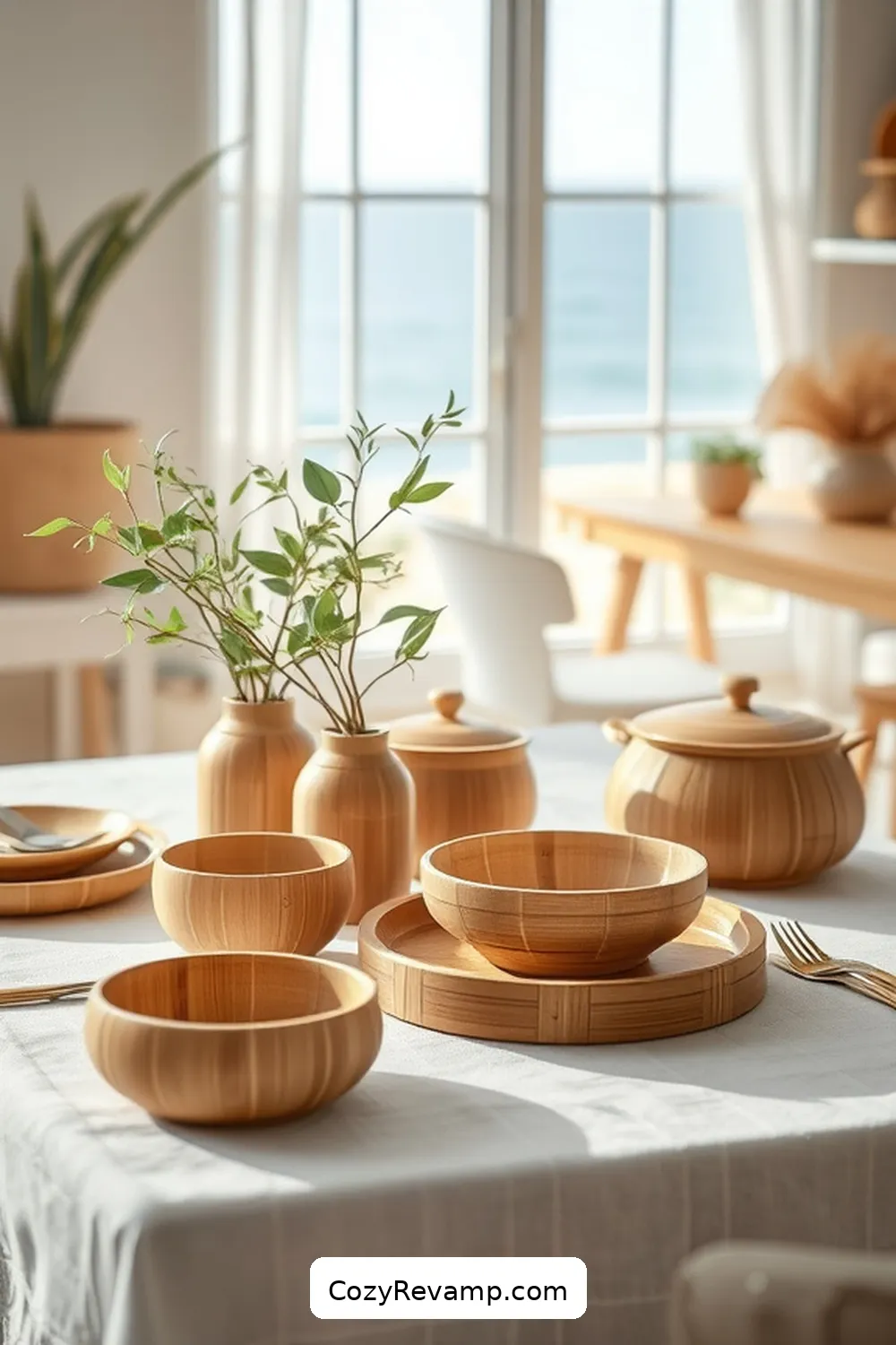 Bamboo for 19 Essential Natural Fiber Materials for Coastal Kitchen Aesthetics