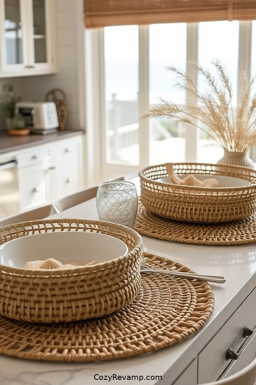 Seagrass for 19 Essential Natural Fiber Materials for Coastal Kitchen Aesthetics