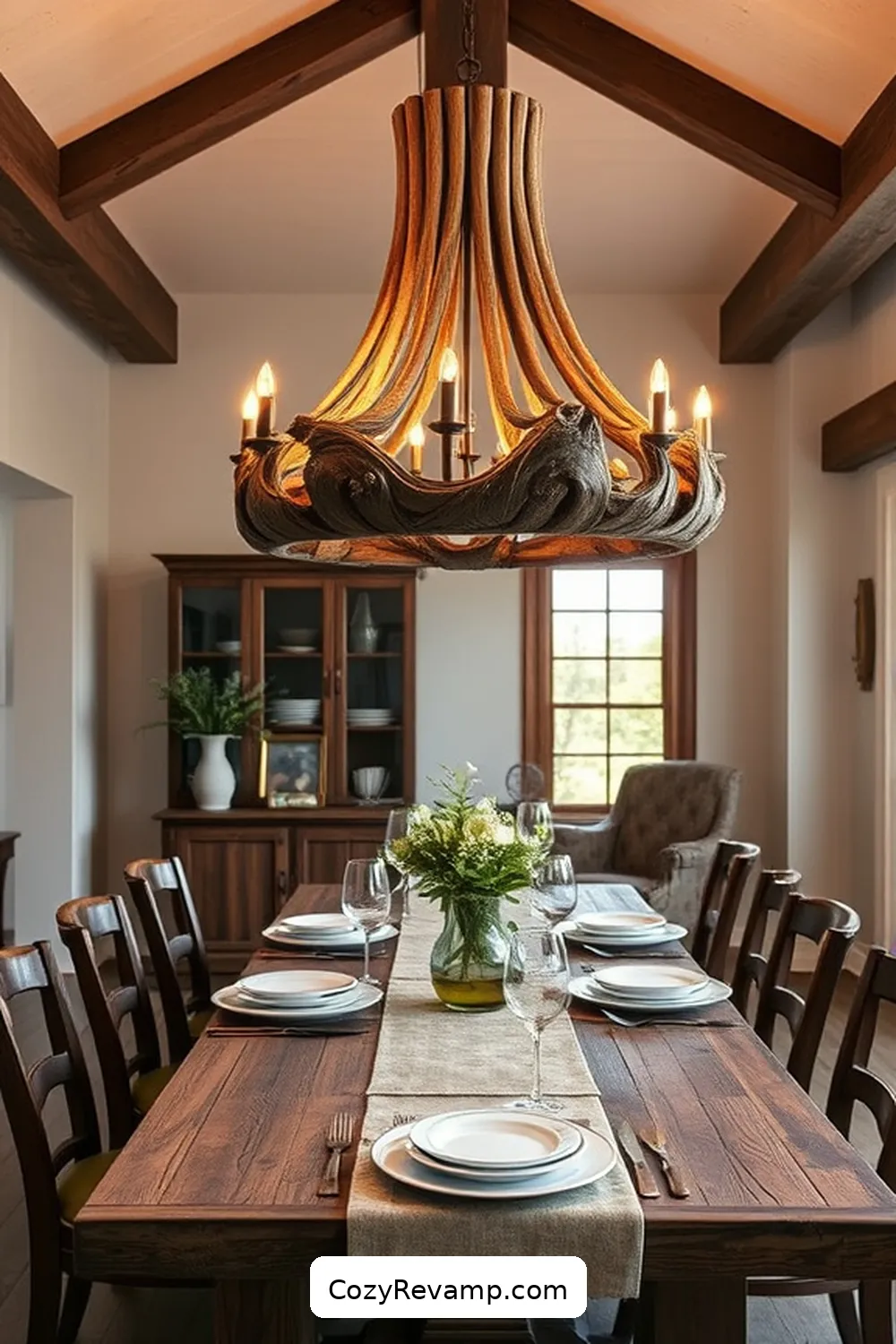 Add a Statement Chandelier for 19 Essential Tips for a Rustic Dining Room With Recycled Wood Material
