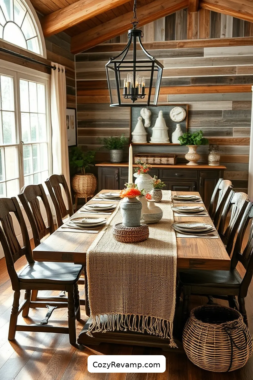 Mix and Match Textures for 19 Essential Tips for a Rustic Dining Room With Recycled Wood Material