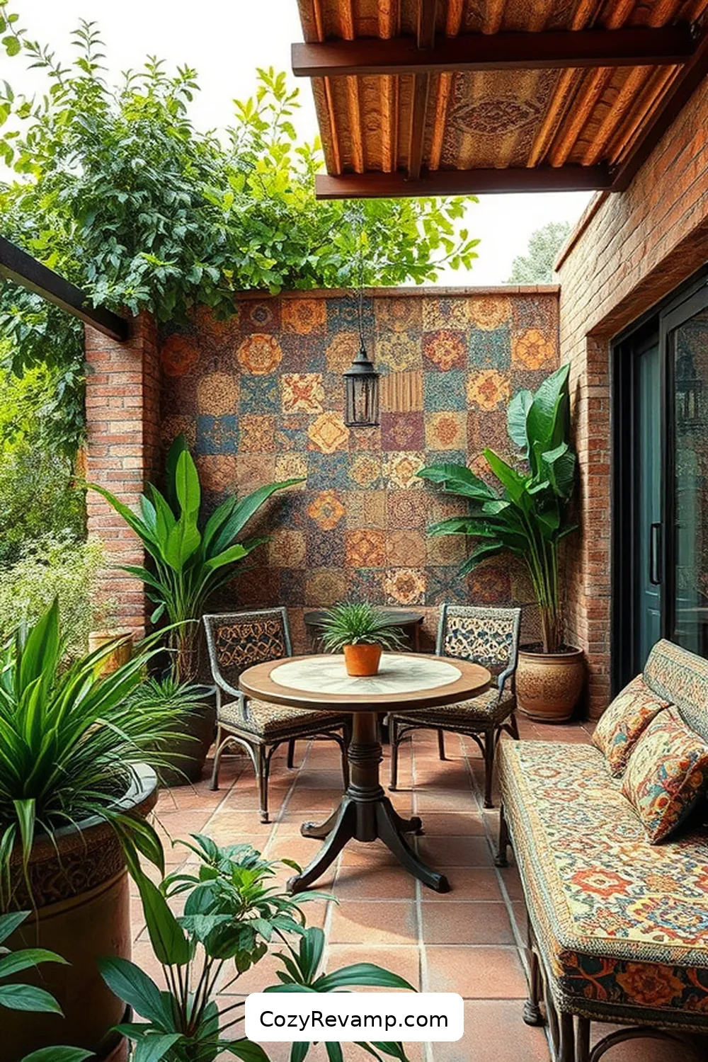 Reclaimed Roof Tiles for Artistic Patio Covering for 19 Inspiring Ideas for Rustic Outdoor Patios With Reclaimed Materials