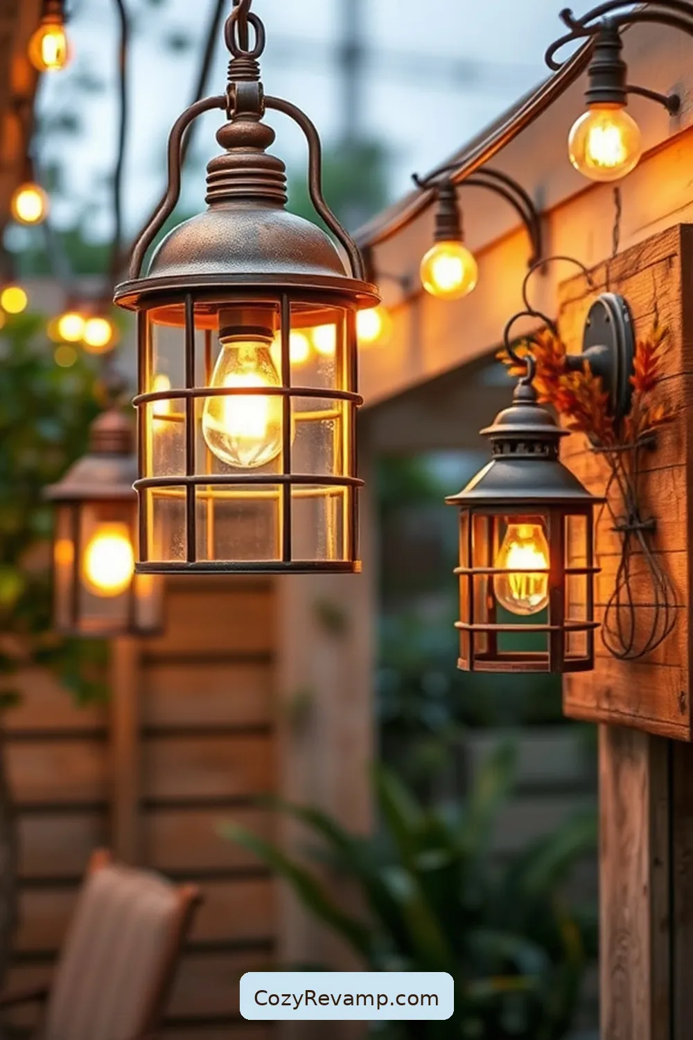 Rustic Lighting Fixtures Using Vintage Finds for 19 Inspiring Ideas for Rustic Outdoor Patios With Reclaimed Materials