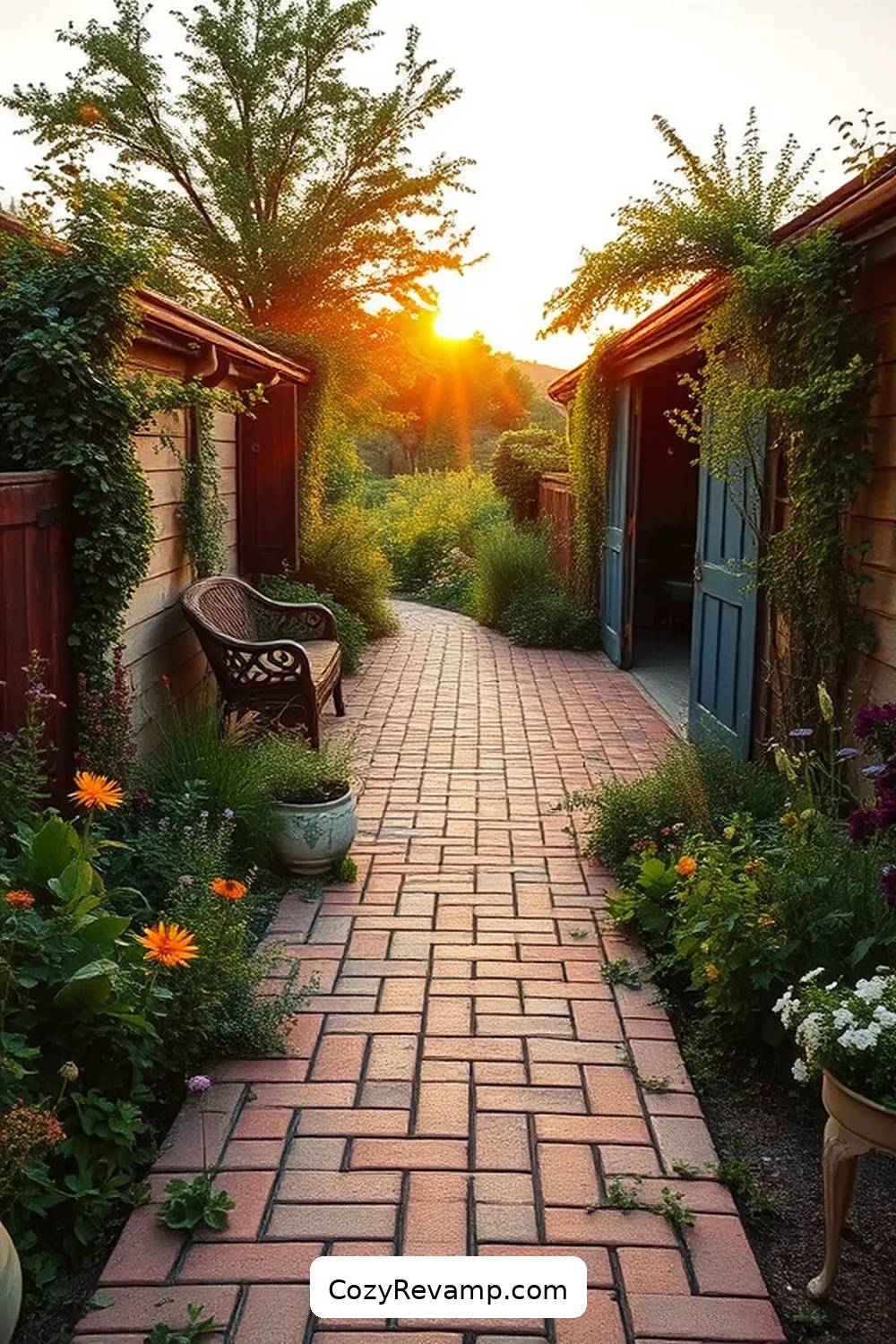 Salvaged Brick Pathways for Rustic Appeal for 19 Inspiring Ideas for Rustic Outdoor Patios With Reclaimed Materials