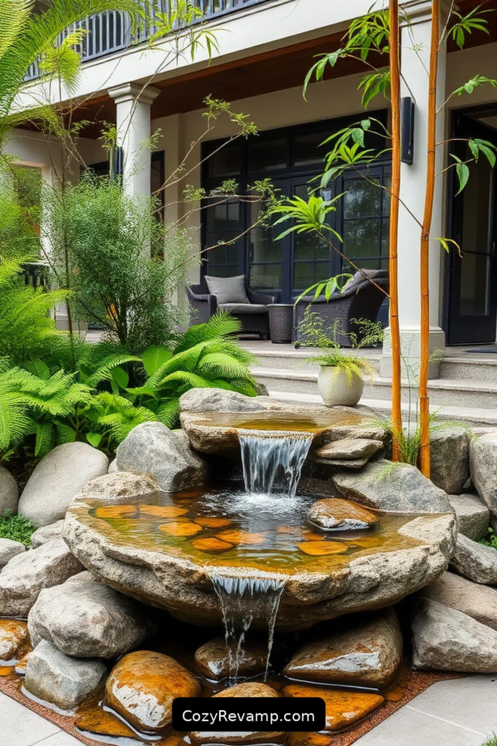 19 Inspiring Ideas for a Modern Farmhouse Outdoor Patio Featuring Bamboo Material 18 Bamboo Water Features for Serenity for 19 Inspiring Ideas for a Modern Farmhouse Outdoor Patio Featuring Bamboo Material