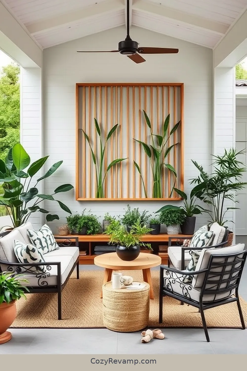 19 Inspiring Ideas for a Modern Farmhouse Outdoor Patio Featuring Bamboo Material 12 Chic Bamboo Wall Art for Decoration for 19 Inspiring Ideas for a Modern Farmhouse Outdoor Patio Featuring Bamboo Material