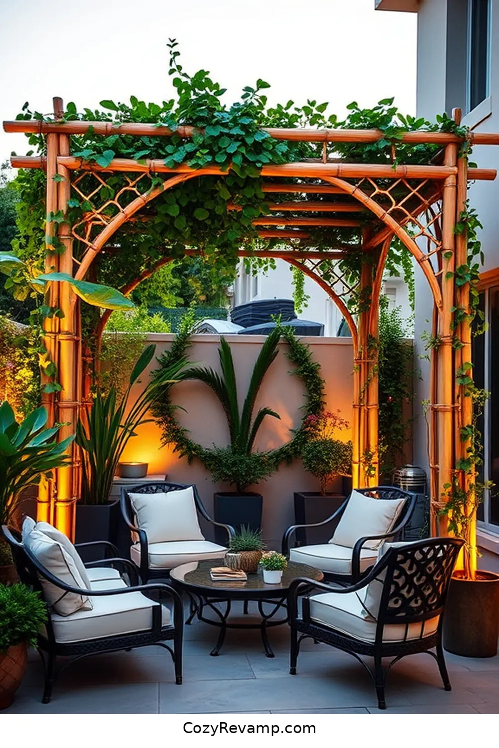 19 Inspiring Ideas for a Modern Farmhouse Outdoor Patio Featuring Bamboo Material 17 Decorative Bamboo Trellis for Climbing Plants for 19 Inspiring Ideas for a Modern Farmhouse Outdoor Patio Featuring Bamboo Material