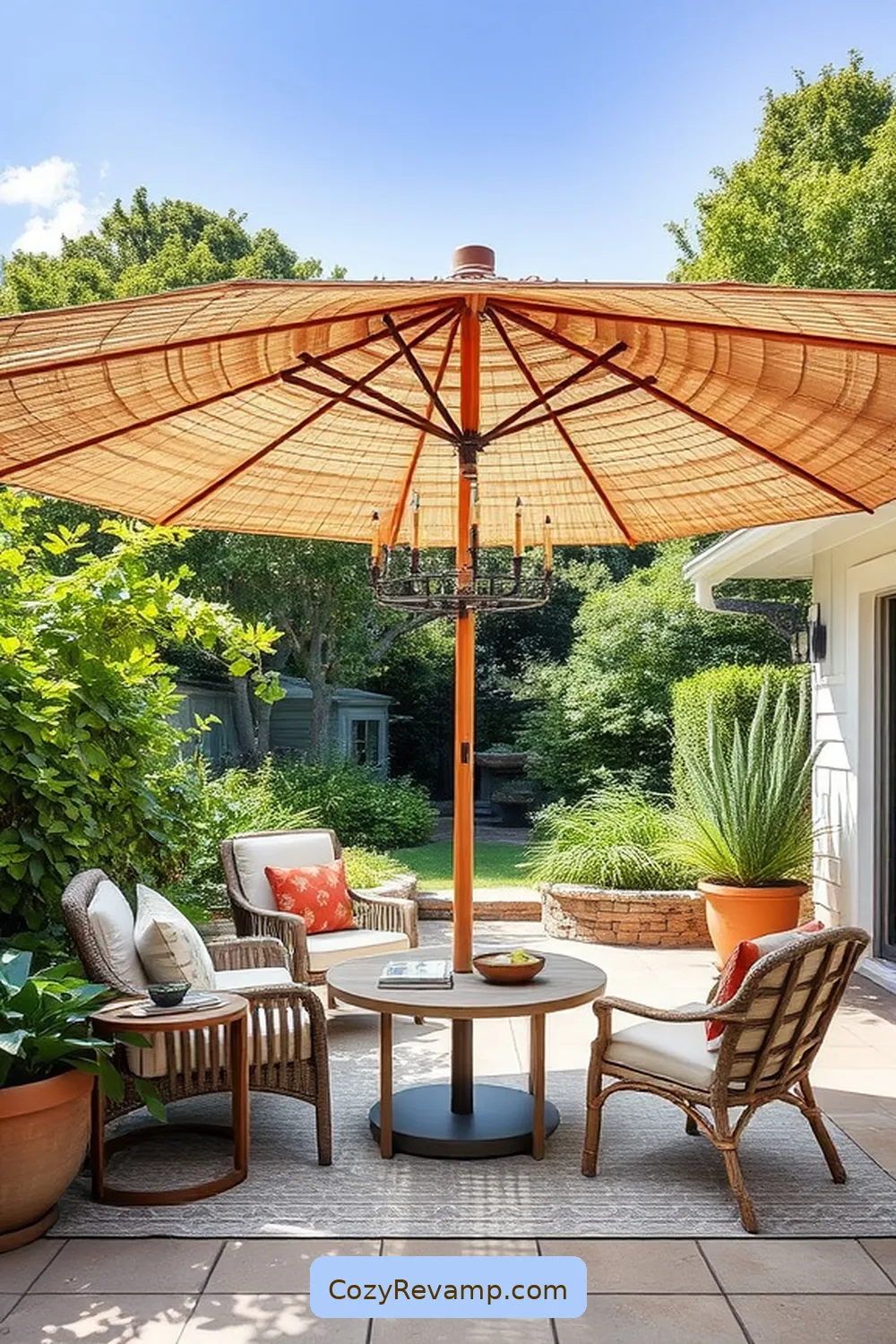 19 Inspiring Ideas for a Modern Farmhouse Outdoor Patio Featuring Bamboo Material 15 Elegant Bamboo Umbrellas for Shade for 19 Inspiring Ideas for a Modern Farmhouse Outdoor Patio Featuring Bamboo Material
