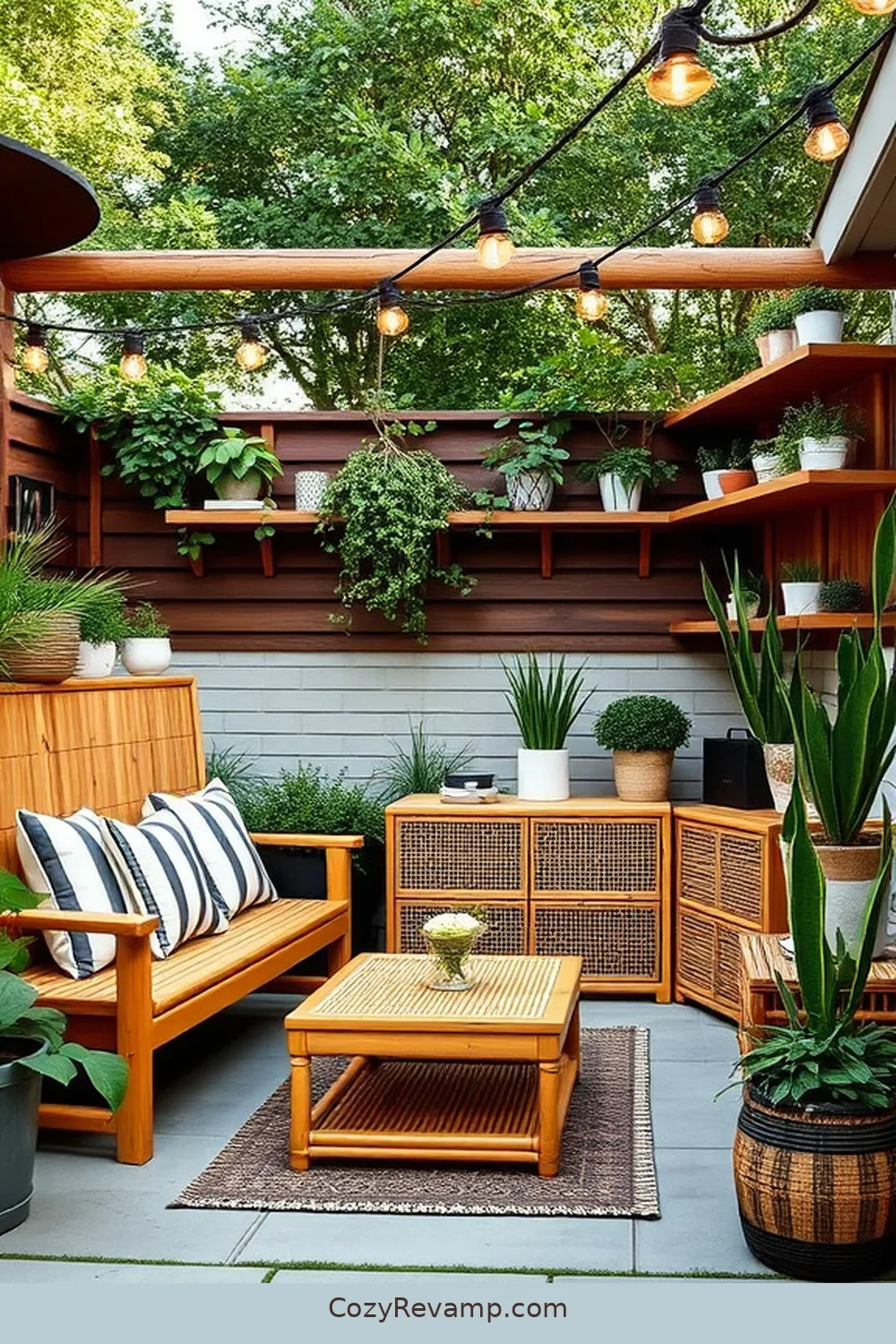 19 Inspiring Ideas for a Modern Farmhouse Outdoor Patio Featuring Bamboo Material 13 Functional Bamboo Storage Solutions for 19 Inspiring Ideas for a Modern Farmhouse Outdoor Patio Featuring Bamboo Material