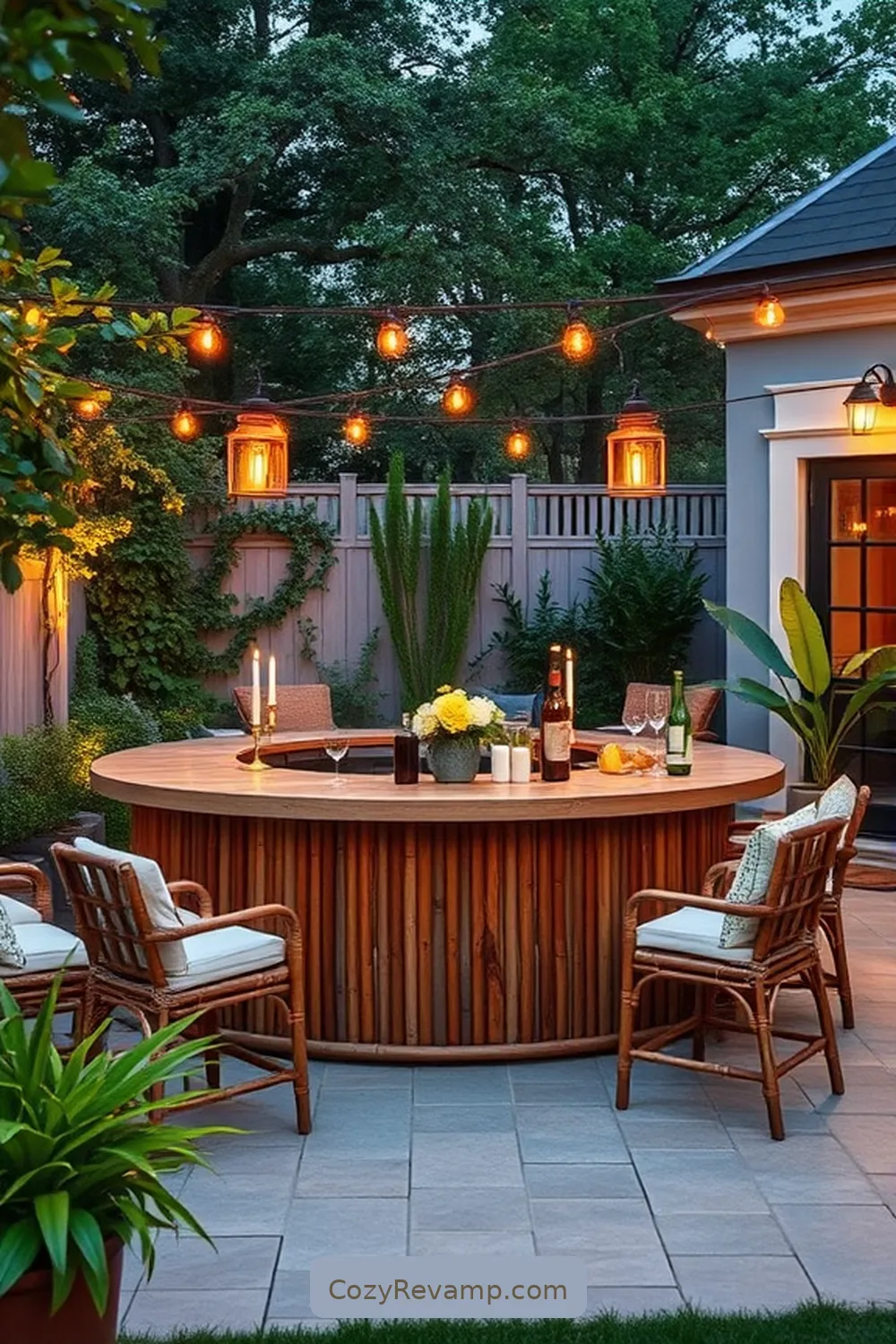 19 Inspiring Ideas for a Modern Farmhouse Outdoor Patio Featuring Bamboo Material 8 Rustic Bamboo Bar for Entertaining for 19 Inspiring Ideas for a Modern Farmhouse Outdoor Patio Featuring Bamboo Material