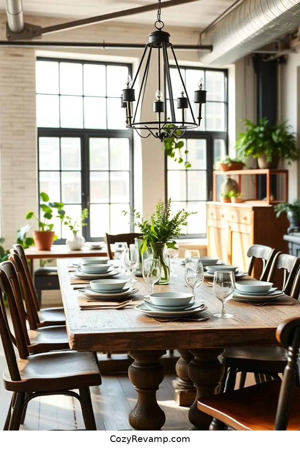 19 Inspiring Industrial Dining Room Ideas With Reclaimed Materials 11 Antique Farmhouse Table Settings for 19 Inspiring Industrial Dining Room Ideas With Reclaimed Materials