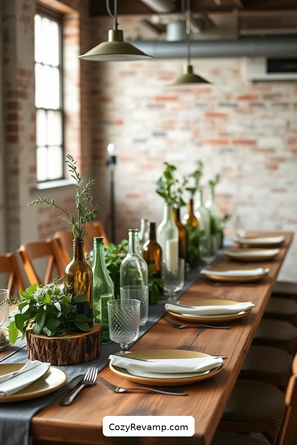 19 Inspiring Industrial Dining Room Ideas With Reclaimed Materials 14 Eco-Friendly Table Centerpieces for 19 Inspiring Industrial Dining Room Ideas With Reclaimed Materials