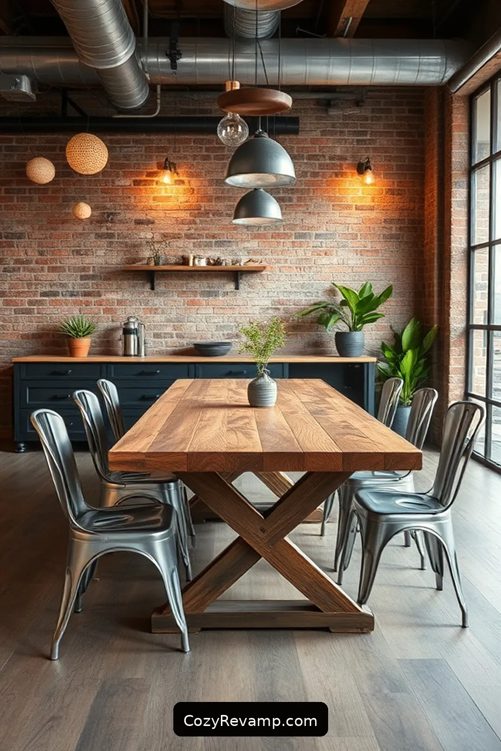 19 Inspiring Industrial Dining Room Ideas With Reclaimed Materials 3 Industrial-Style Metal Chairs for 19 Inspiring Industrial Dining Room Ideas With Reclaimed Materials