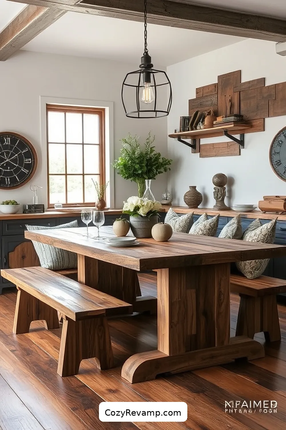19 Inspiring Industrial Dining Room Ideas With Reclaimed Materials 7 Rustic Wooden Benches for 19 Inspiring Industrial Dining Room Ideas With Reclaimed Materials