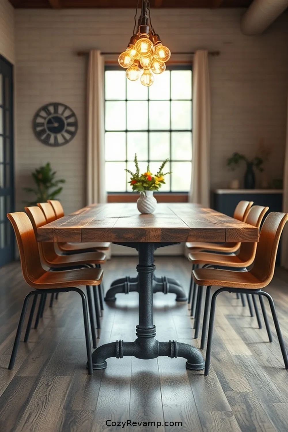 19 Inspiring Industrial Dining Room Ideas With Reclaimed Materials 10 Steel Pipe Table Bases for 19 Inspiring Industrial Dining Room Ideas With Reclaimed Materials