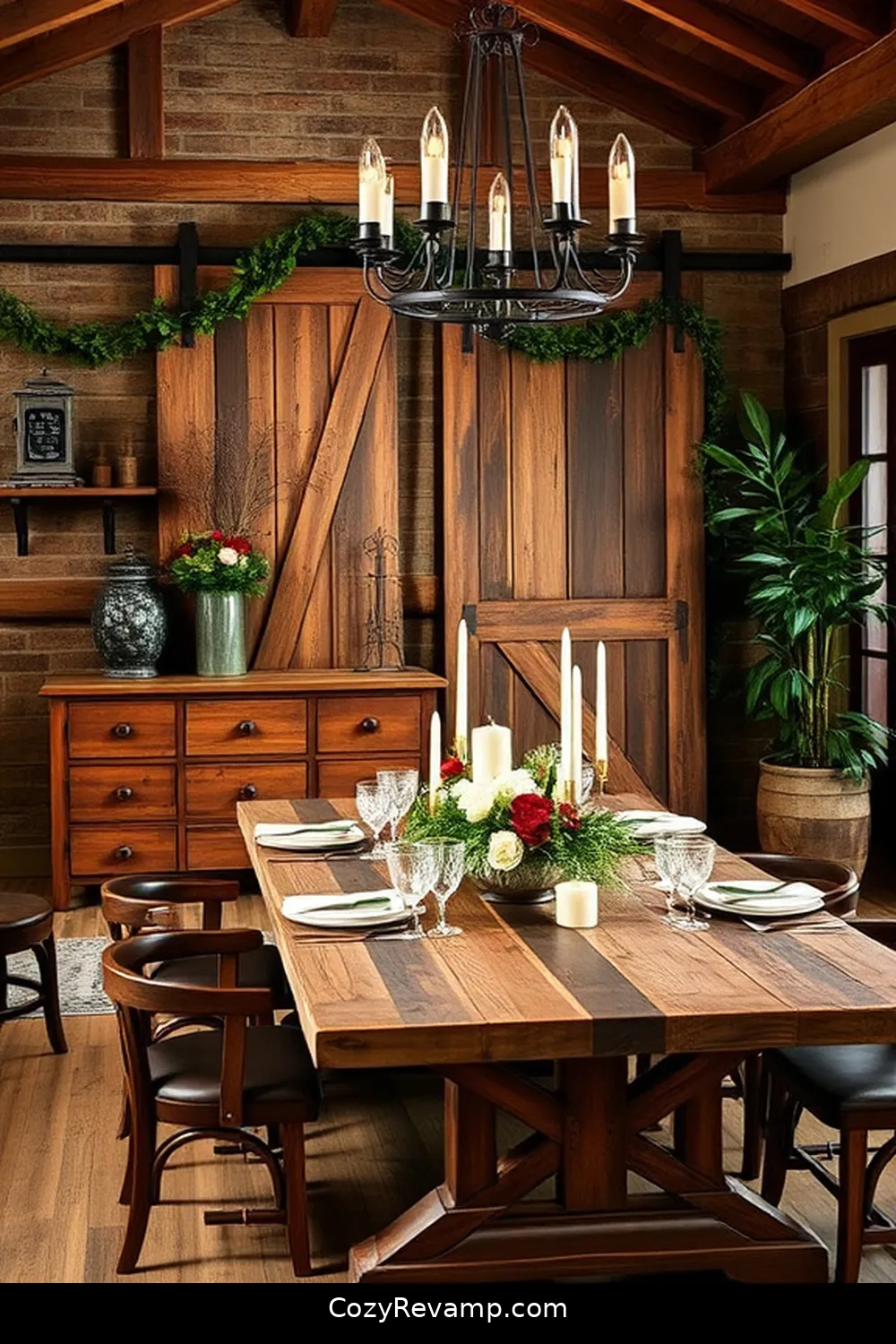 19 Inspiring Industrial Dining Room Ideas With Reclaimed Materials 4 Vintage Barn Door Dining Buffets for 19 Inspiring Industrial Dining Room Ideas With Reclaimed Materials