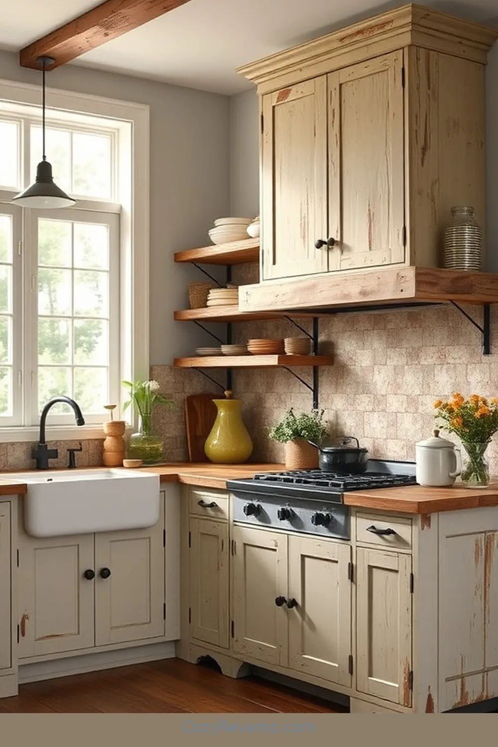 19 Inspiring Rustic Kitchen Designs With Reclaimed Materials 7 Distressed Painted Furniture for 19 Inspiring Rustic Kitchen Designs With Reclaimed Materials