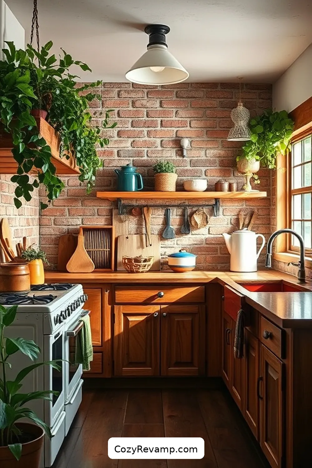 19 Inspiring Rustic Kitchen Designs With Reclaimed Materials 9 Reclaimed Brick Backsplash for 19 Inspiring Rustic Kitchen Designs With Reclaimed Materials