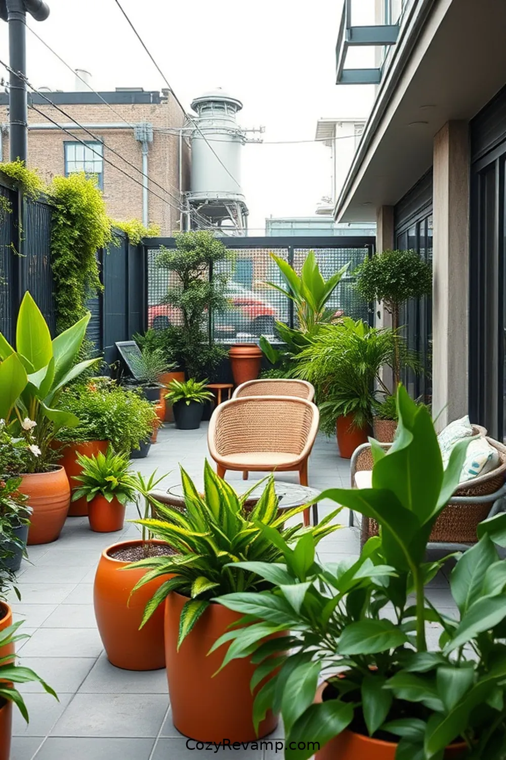 19 Key Elements for Industrial Outdoor Patios Featuring Natural Fibers 8 Incorporating Greenery and Plants for 19 Key Elements for Industrial Outdoor Patios Featuring Natural Fibers