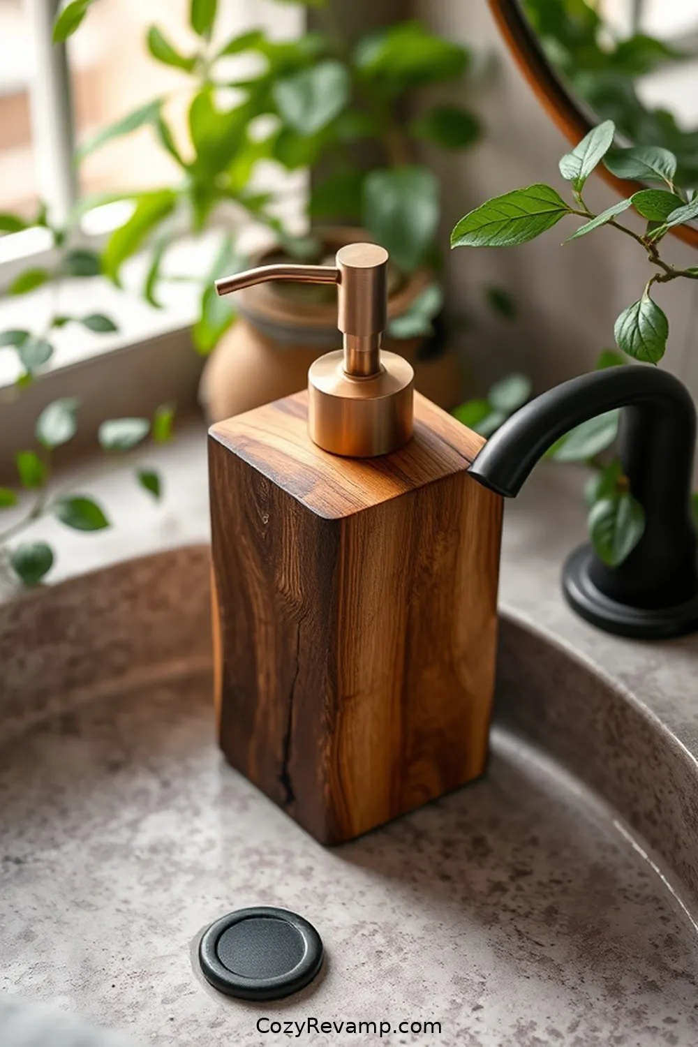 19 Ways to Create a Bohemian Bathroom With Recycled Wood Material 13 Handmade Wooden Soap Dispenser for 19 Ways to Create a Bohemian Bathroom With Recycled Wood Material