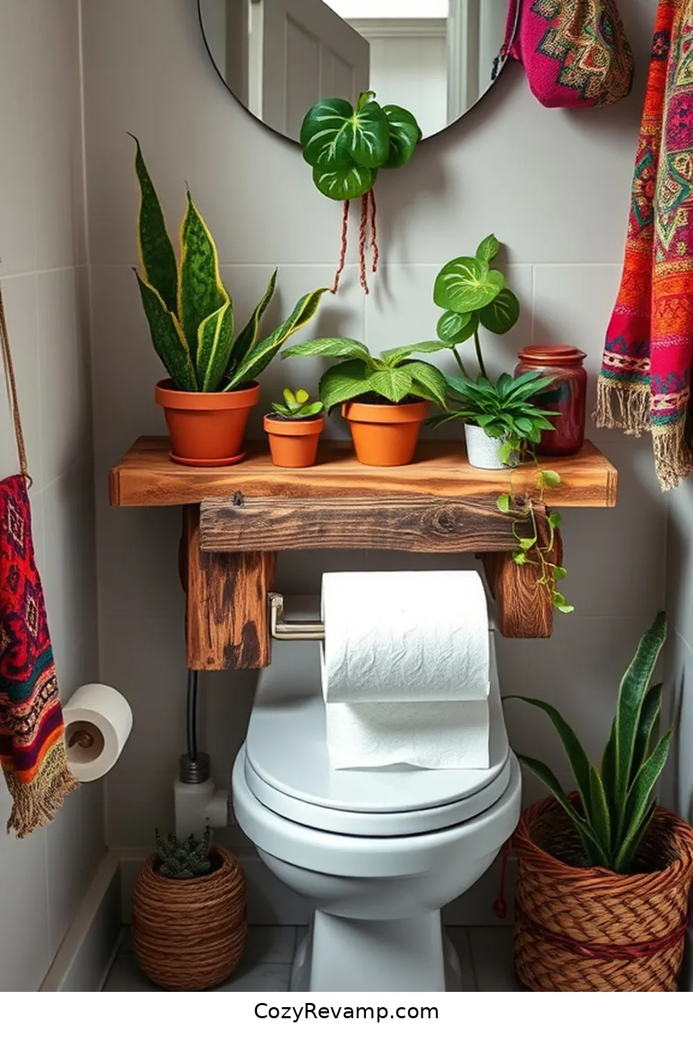 19 Ways to Create a Bohemian Bathroom With Recycled Wood Material 20 Recycled Wood Toilet Paper Holder for 19 Ways to Create a Bohemian Bathroom With Recycled Wood Material