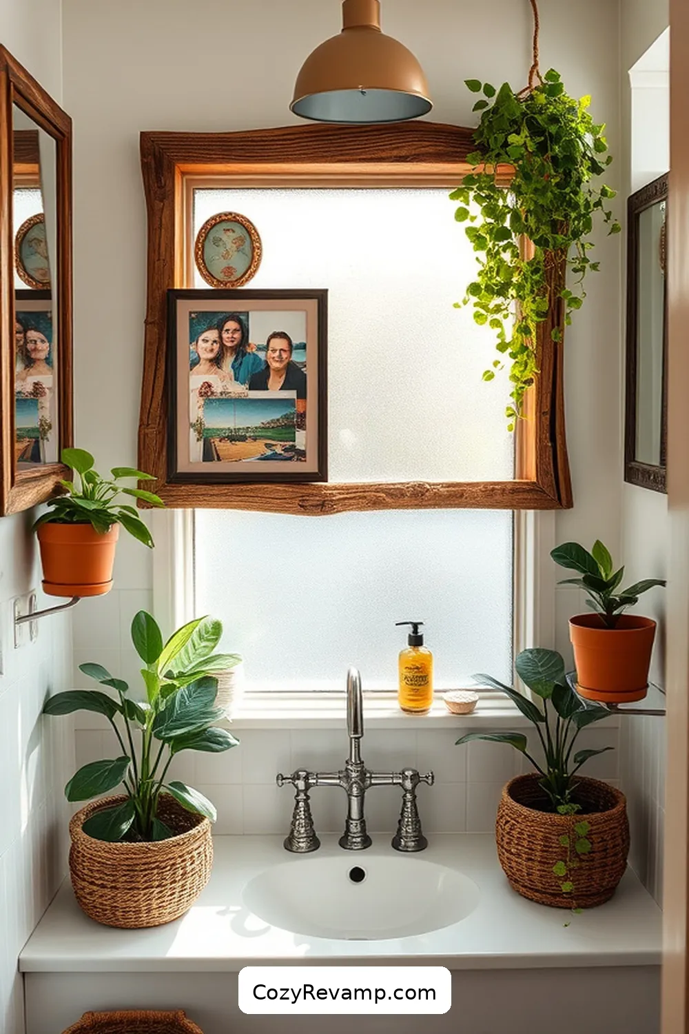 19 Ways to Create a Bohemian Bathroom With Recycled Wood Material 16 Wooden Picture Frames for 19 Ways to Create a Bohemian Bathroom With Recycled Wood Material