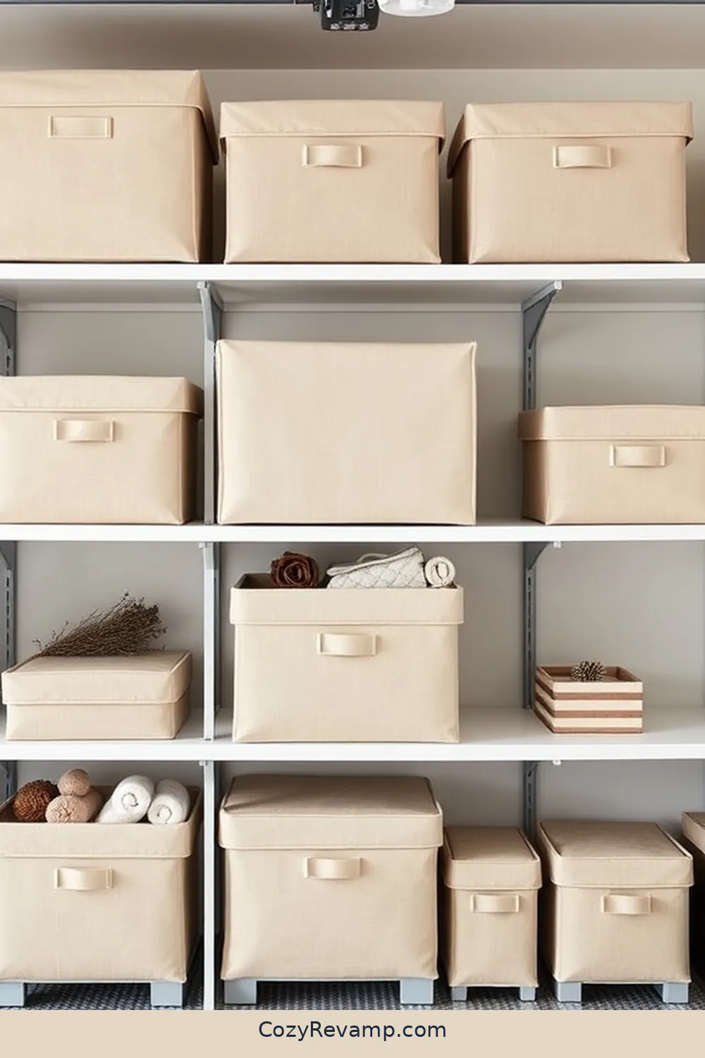 19 Ways to Create a Minimalist Garage With Upcycled Fabric Material 8 Fabric-Covered Boxes for Seasonal Items for 19 Ways to Create a Minimalist Garage With Upcycled Fabric Material