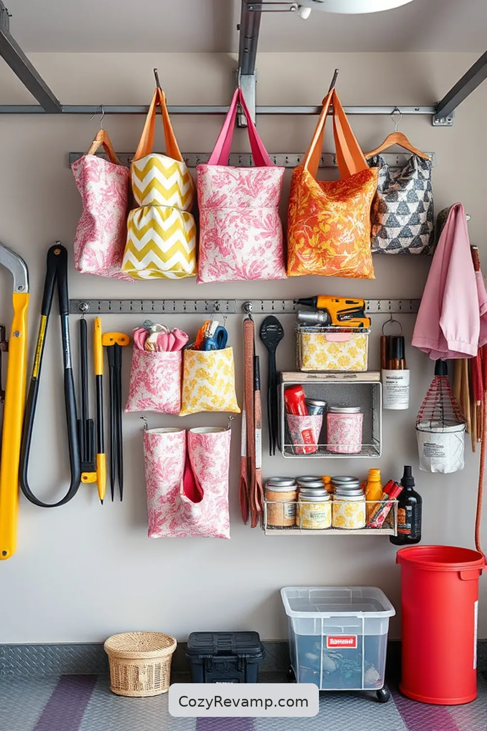 19 Ways to Create a Minimalist Garage With Upcycled Fabric Material 4 Hanging Fabric Organizers for Small Items for 19 Ways to Create a Minimalist Garage With Upcycled Fabric Material