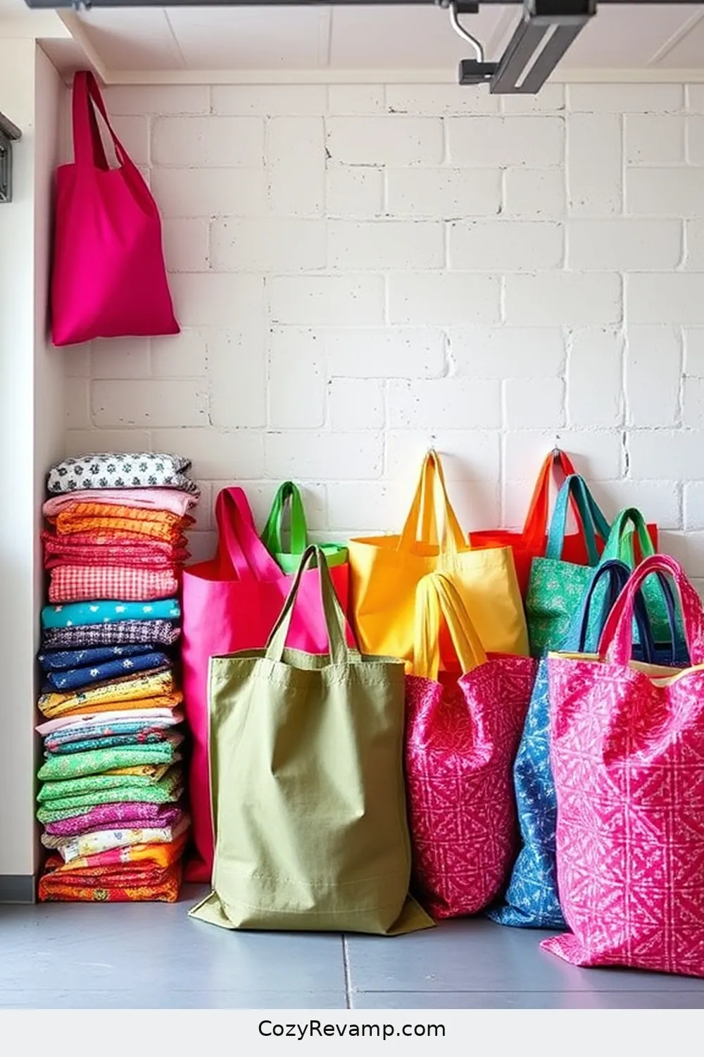 19 Ways to Create a Minimalist Garage With Upcycled Fabric Material 7 Reusable Fabric Grocery Bags as Storage Solutions for 19 Ways to Create a Minimalist Garage With Upcycled Fabric Material