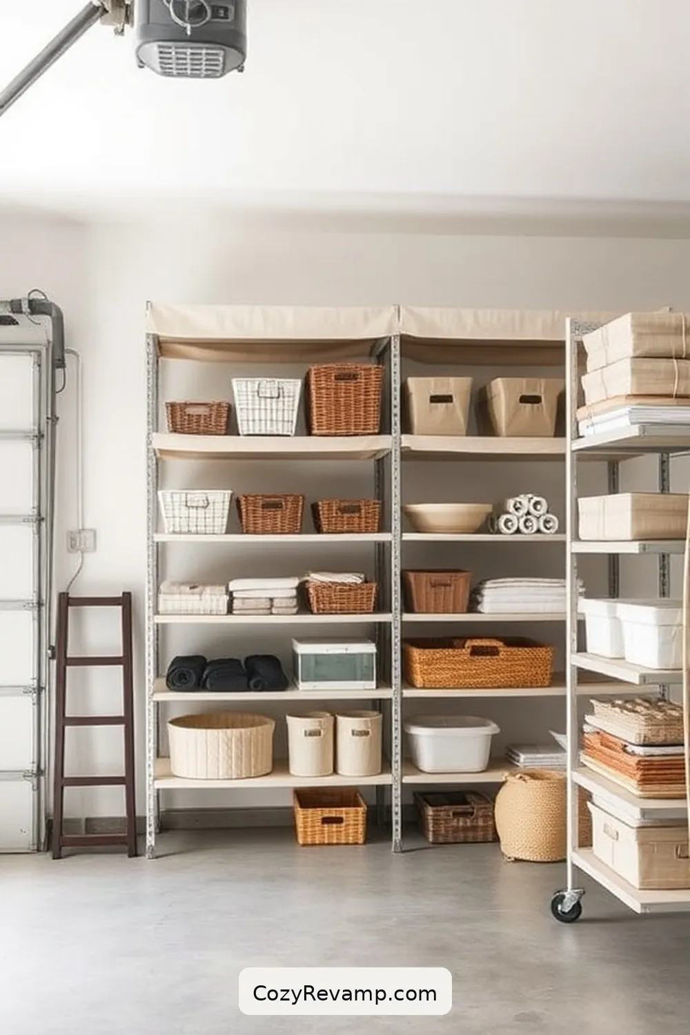 19 Ways to Create a Minimalist Garage With Upcycled Fabric Material 3 Upcycled Fabric Shelving Covers for 19 Ways to Create a Minimalist Garage With Upcycled Fabric Material