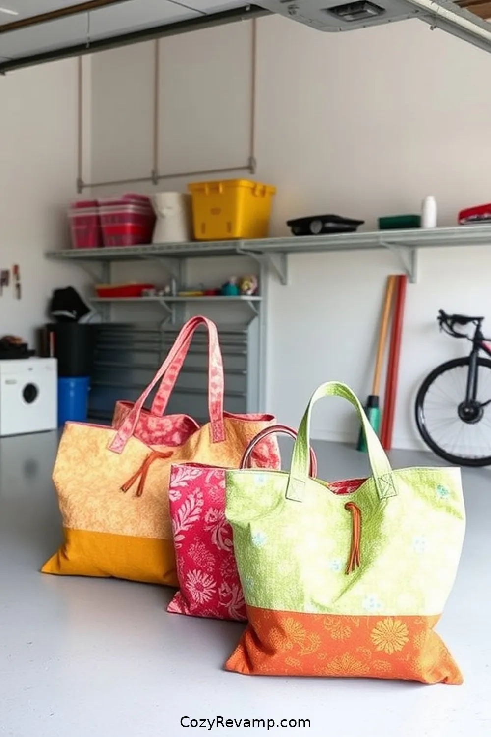 19 Ways to Create a Minimalist Garage With Upcycled Fabric Material 16 Upcycled Fabric Totes for Garage Sale Items for 19 Ways to Create a Minimalist Garage With Upcycled Fabric Material
