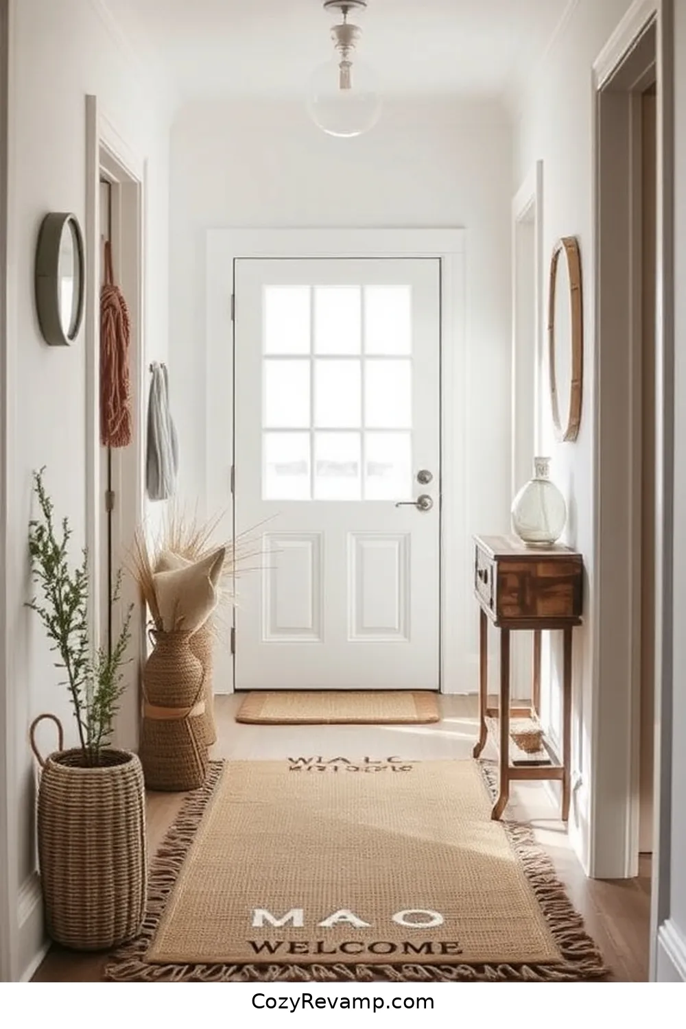 19 Ways to Style a Coastal Hallway With Organic Cotton Materials 18 Create an Organic Cotton Welcome Mat for 19 Ways to Style a Coastal Hallway With Organic Cotton Materials