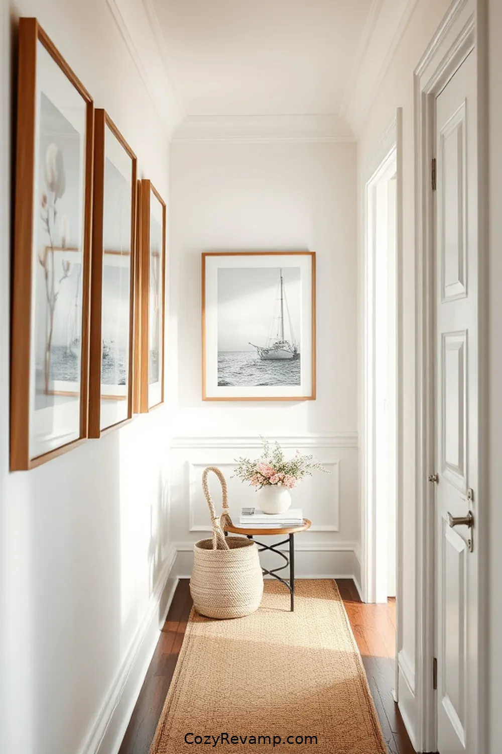 19 Ways to Style a Coastal Hallway With Organic Cotton Materials 8 Design a Gallery Wall With Organic Cotton Frames for 19 Ways to Style a Coastal Hallway With Organic Cotton Materials