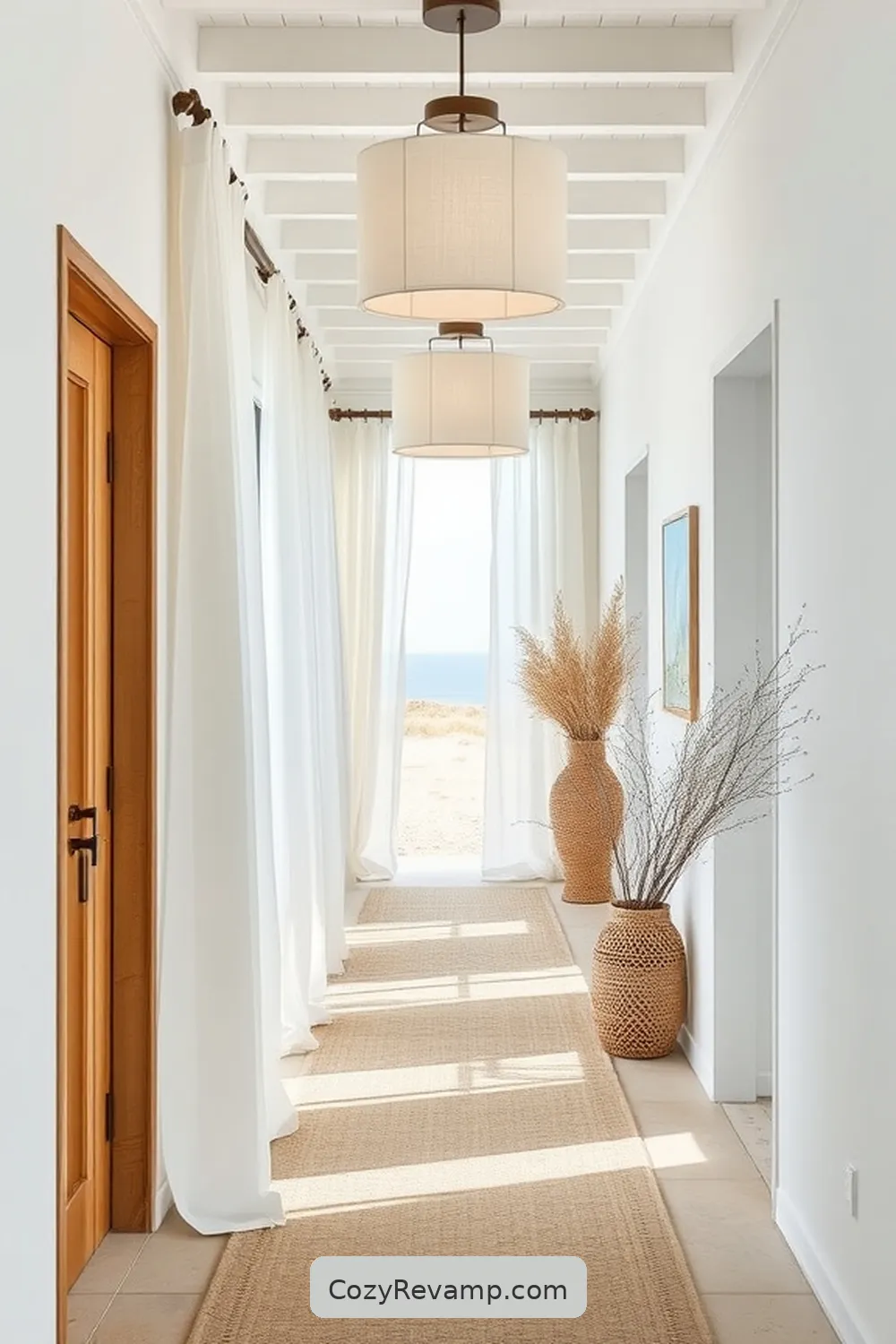 19 Ways to Style a Coastal Hallway With Organic Cotton Materials 16 Incorporate Organic Cotton Lighting Fixtures for 19 Ways to Style a Coastal Hallway With Organic Cotton Materials
