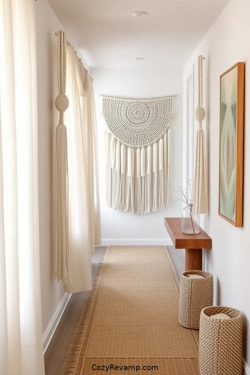 19 Ways to Style a Coastal Hallway With Organic Cotton Materials 2 Use Organic Cotton Wall Hangings for 19 Ways to Style a Coastal Hallway With Organic Cotton Materials