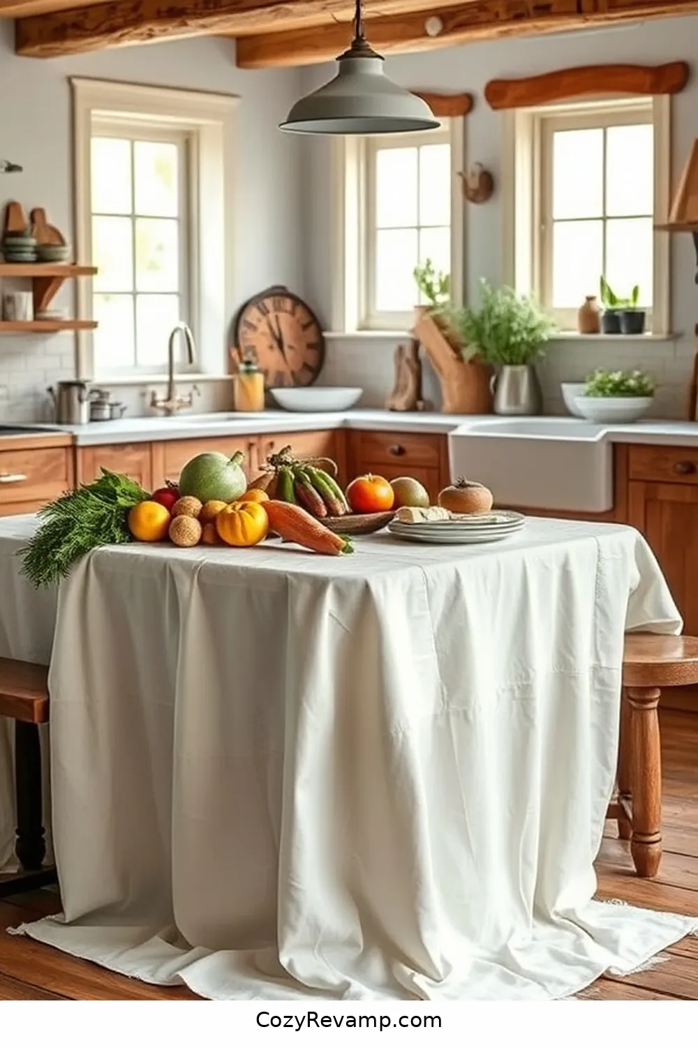 19 Ways to Use Organic Cotton Material in Your Modern Farmhouse Kitchen 5 Organic Cotton Tablecloths for 19 Ways to Use Organic Cotton Material in Your Modern Farmhouse Kitchen