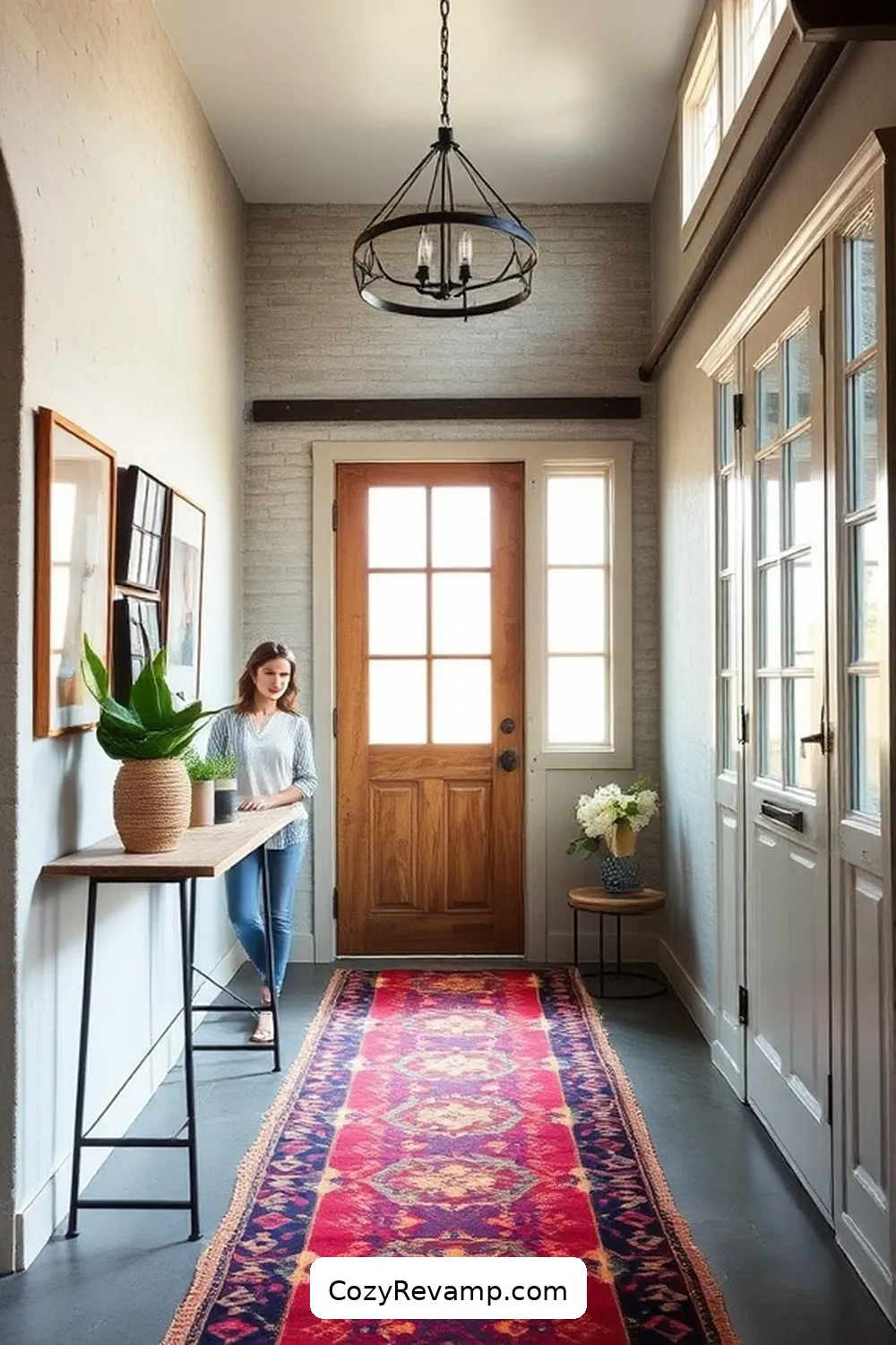 Reclaimed Textile Runner for 20 Creative Ways to Design an Industrial Entryway With Upcycled Fabric Material