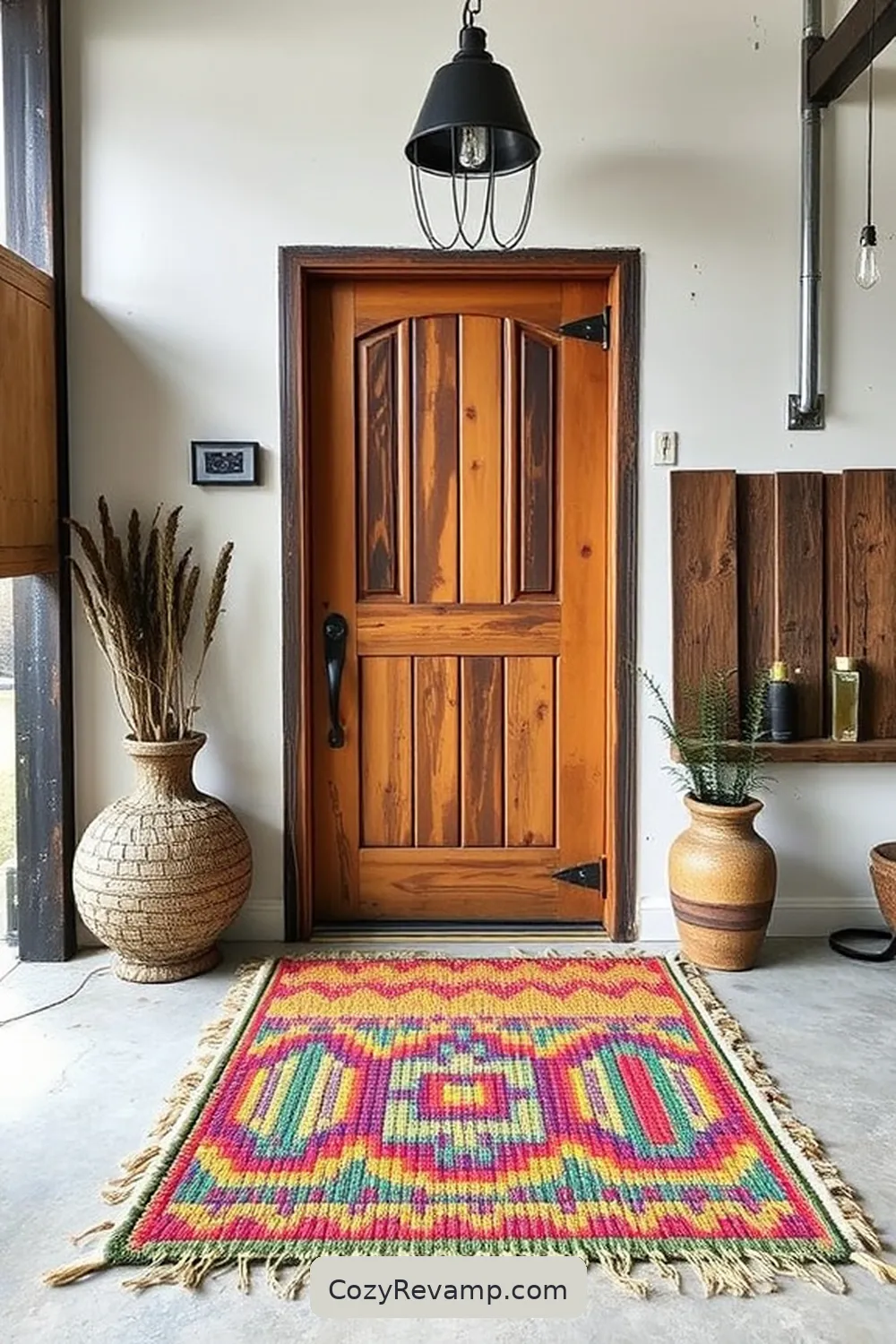 Reused Textile Door Mat for 20 Creative Ways to Design an Industrial Entryway With Upcycled Fabric Material