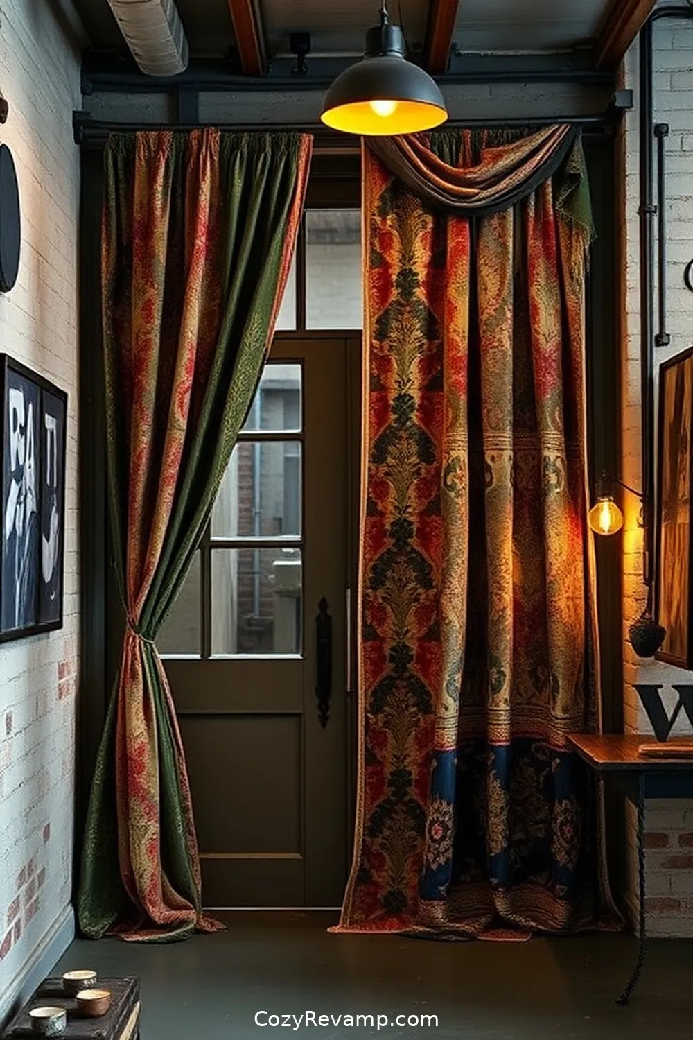 Upcycled Fabric Curtains for 20 Creative Ways to Design an Industrial Entryway With Upcycled Fabric Material