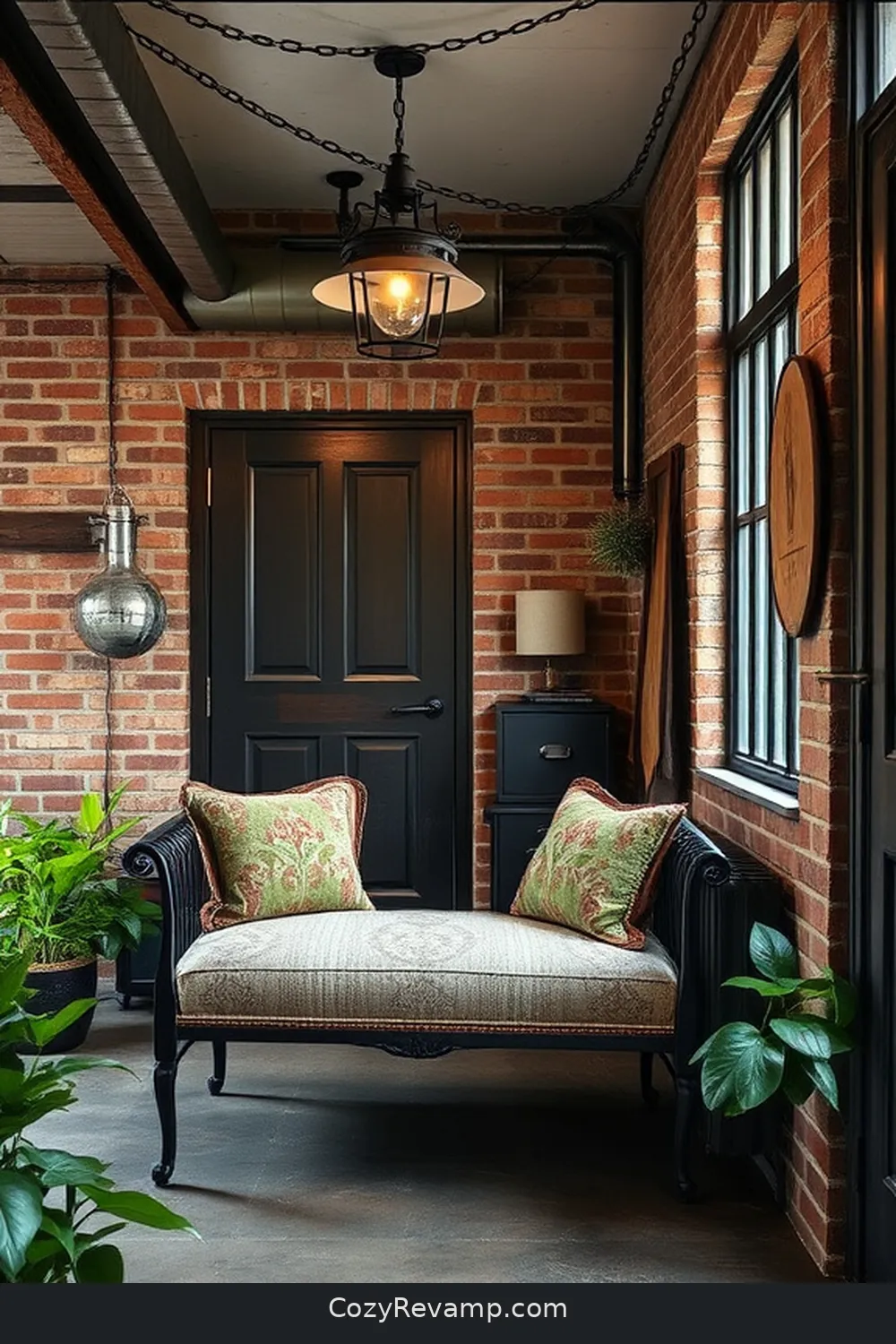 Vintage Fabric Cushion Bench for 20 Creative Ways to Design an Industrial Entryway With Upcycled Fabric Material