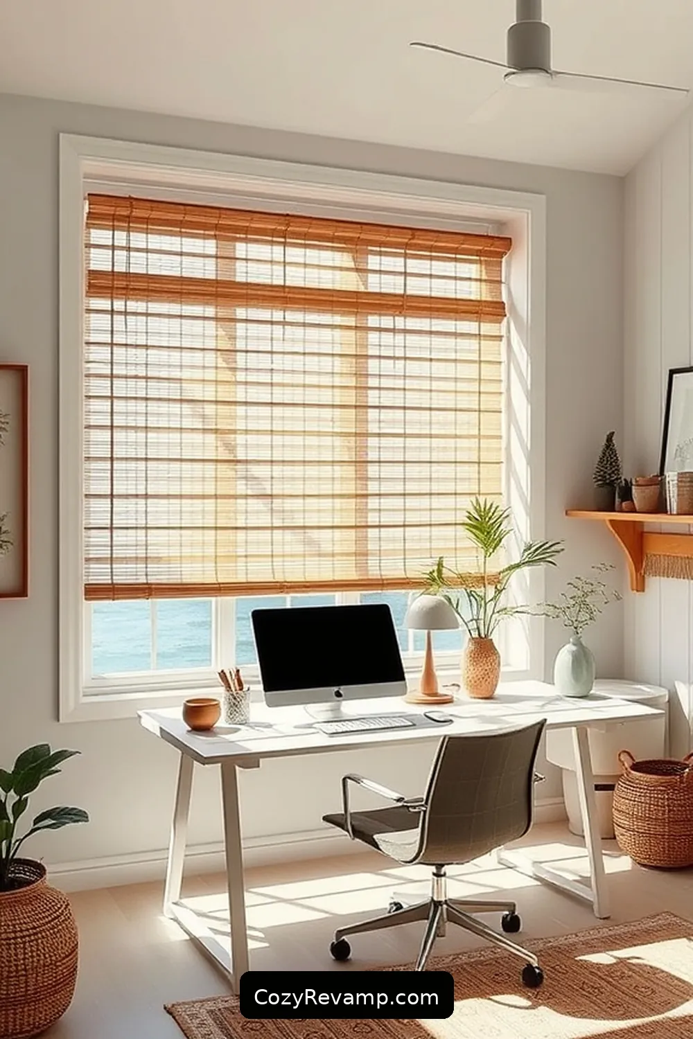 20 Essential Coastal Home Office Materials With Solar-Powered Lights 13 Bamboo Blinds for 20 Essential Coastal Home Office Materials With Solar-Powered Lights