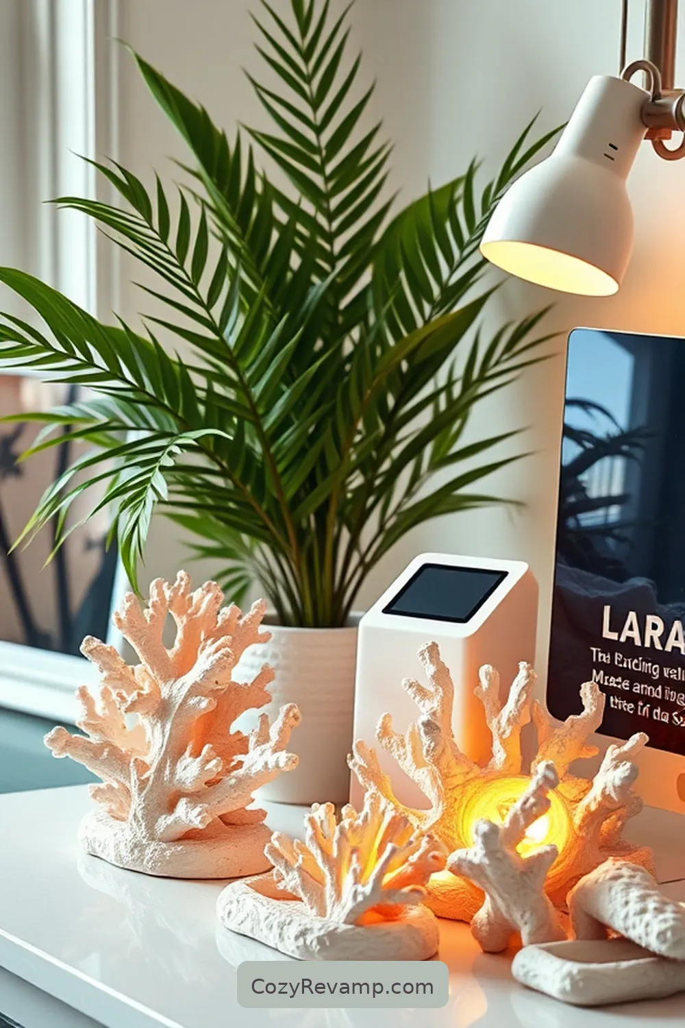 20 Essential Coastal Home Office Materials With Solar-Powered Lights 16 Coral-Inspired Organizers for 20 Essential Coastal Home Office Materials With Solar-Powered Lights