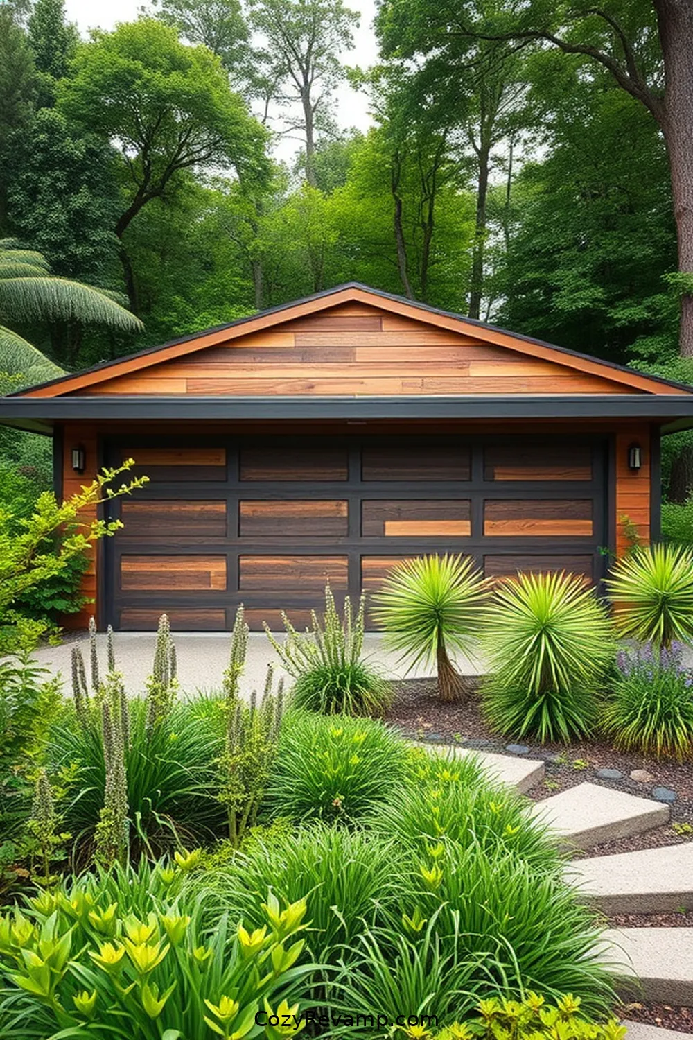 Green Landscaping for 20 Essential Elements of a Mid-Century Modern Garage With Reclaimed Materials